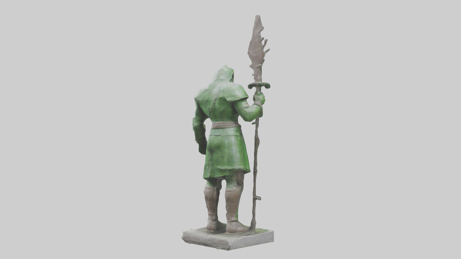 Recycle Earth Warrior Statue model Low-poly 3D model_4