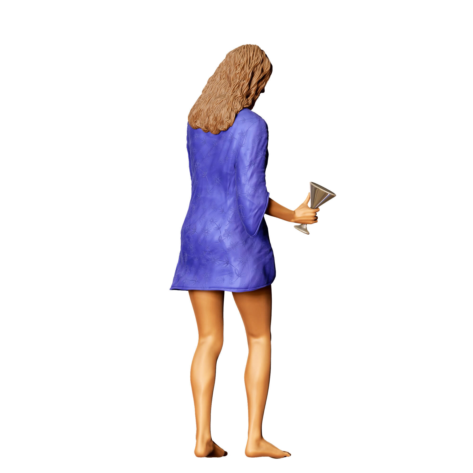 N6 pool Party woman Drinking 3D print model_12