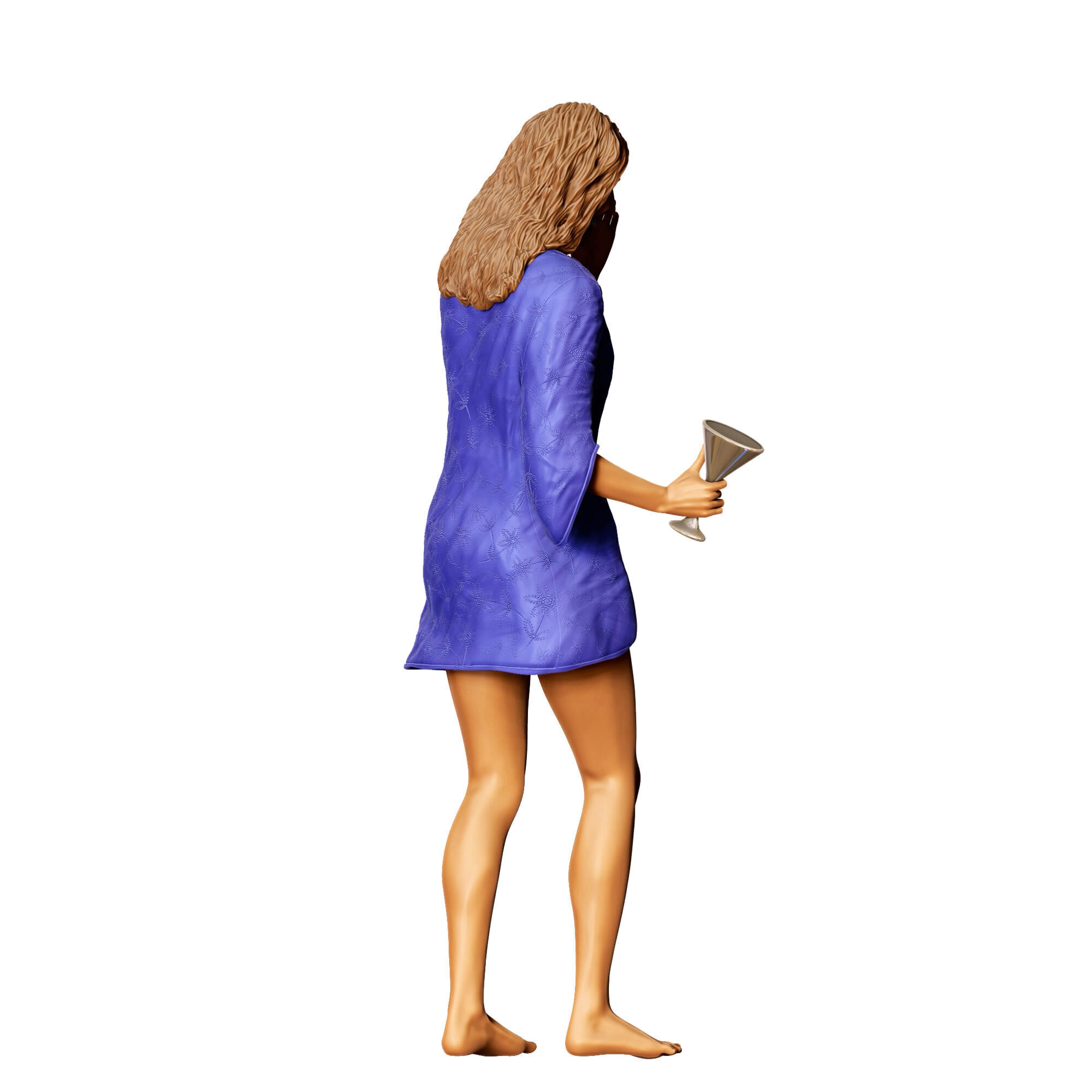 N6 pool Party woman Drinking 3D print model_11