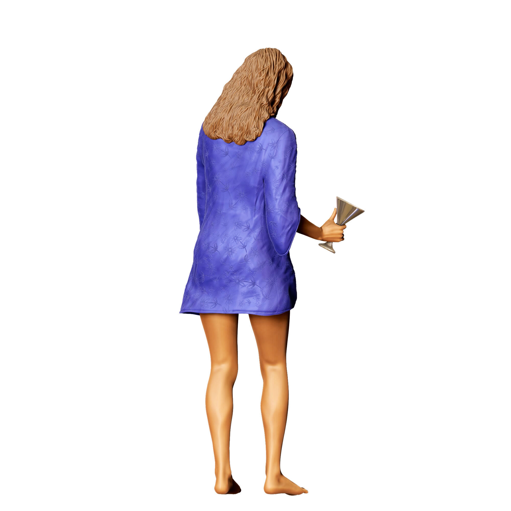 N6 pool Party woman Drinking 3D print model_13