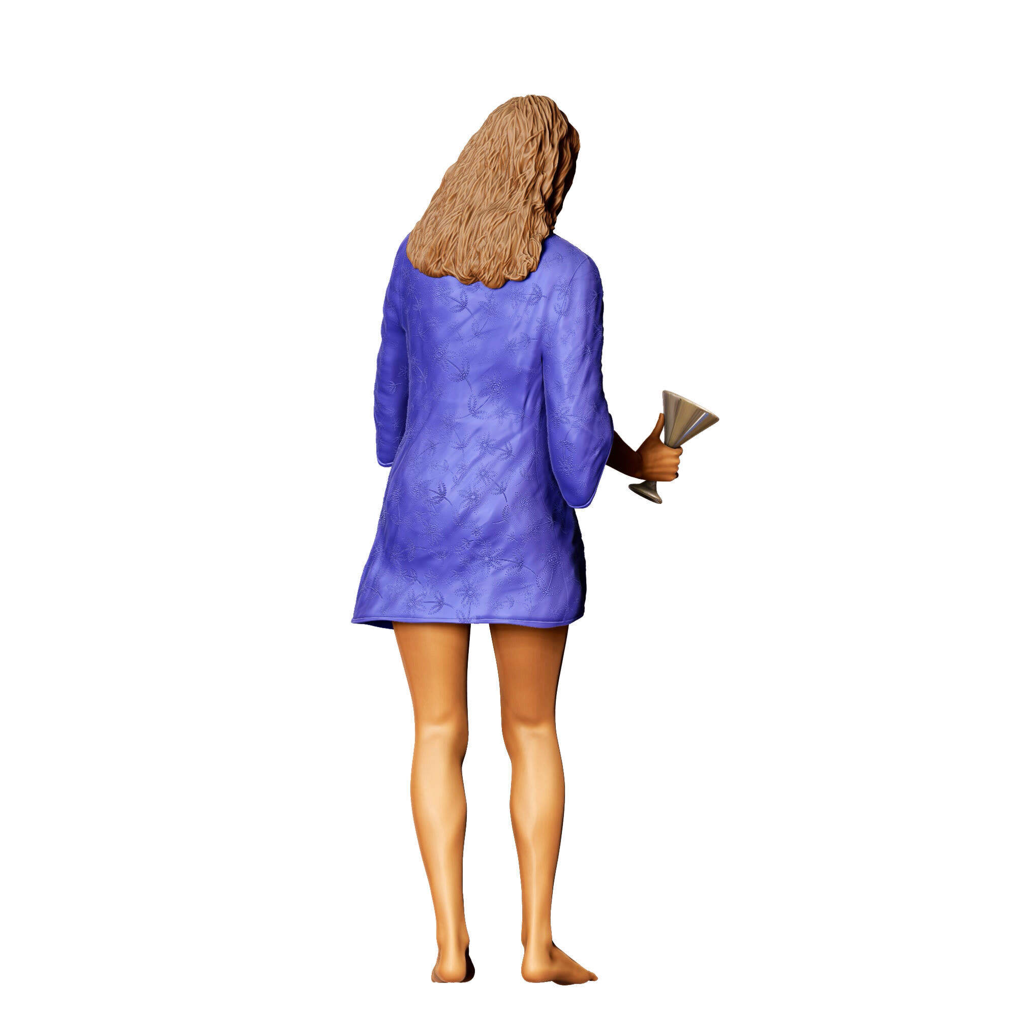 N6 pool Party woman Drinking 3D print model_14