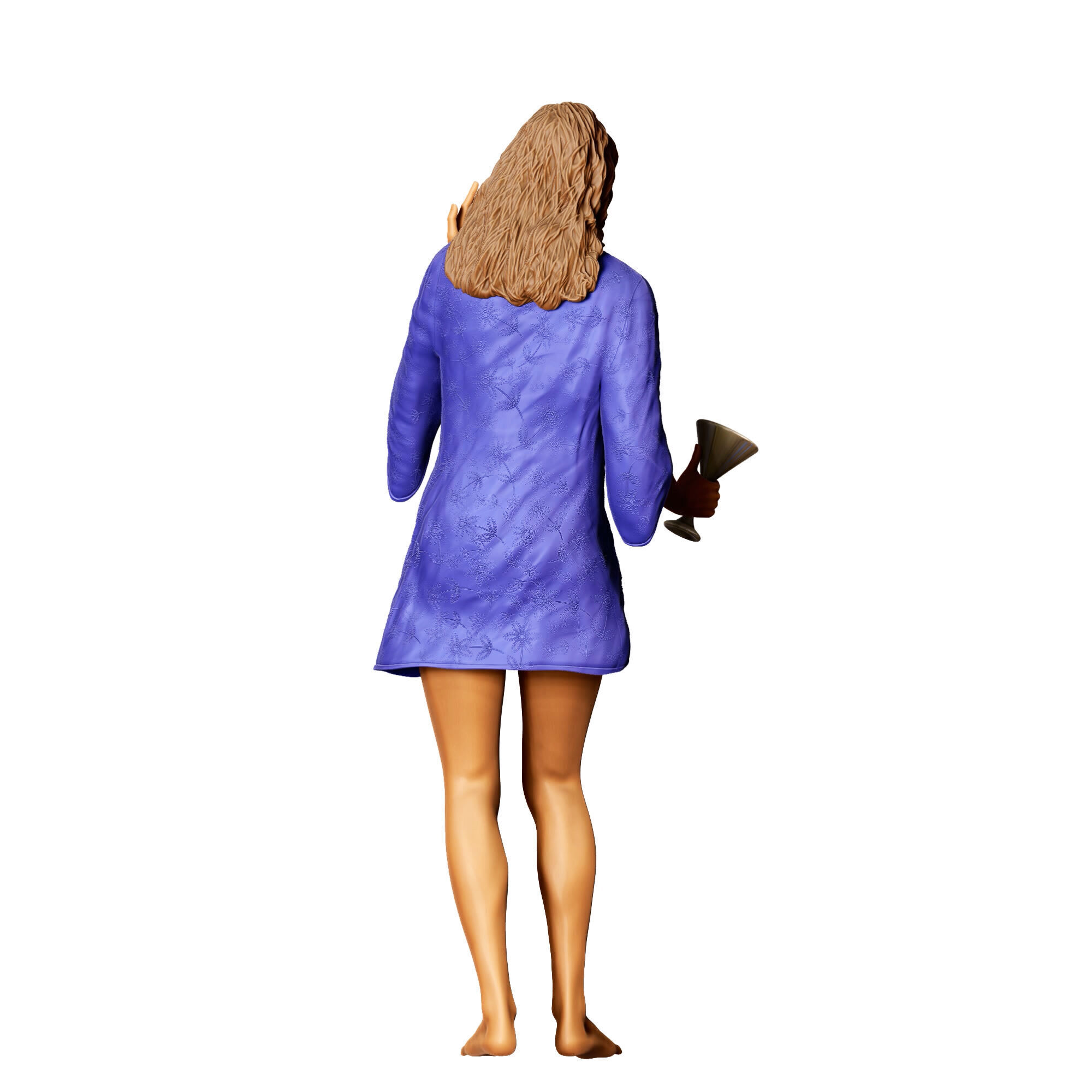 N6 pool Party woman Drinking 3D print model_15