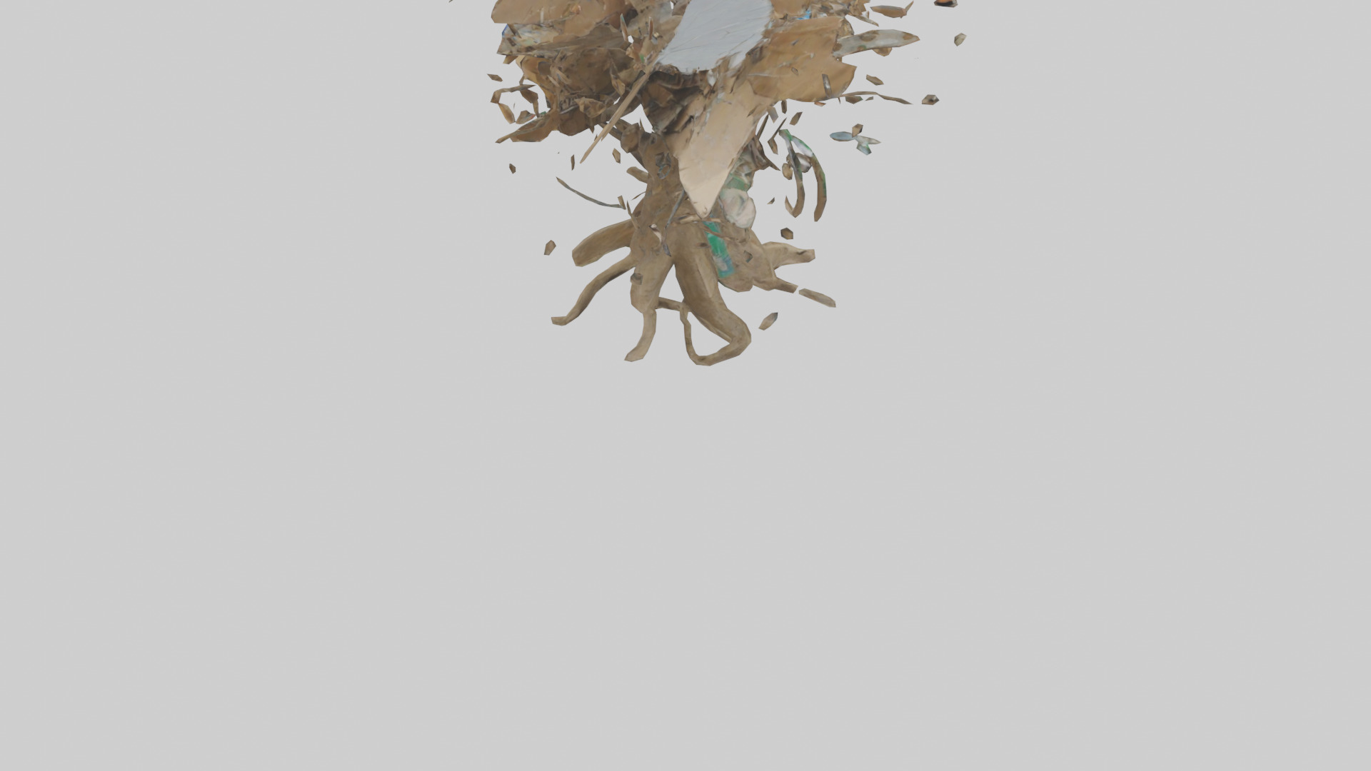 Recycled Materials Sculpture model Low-poly 3D model_4