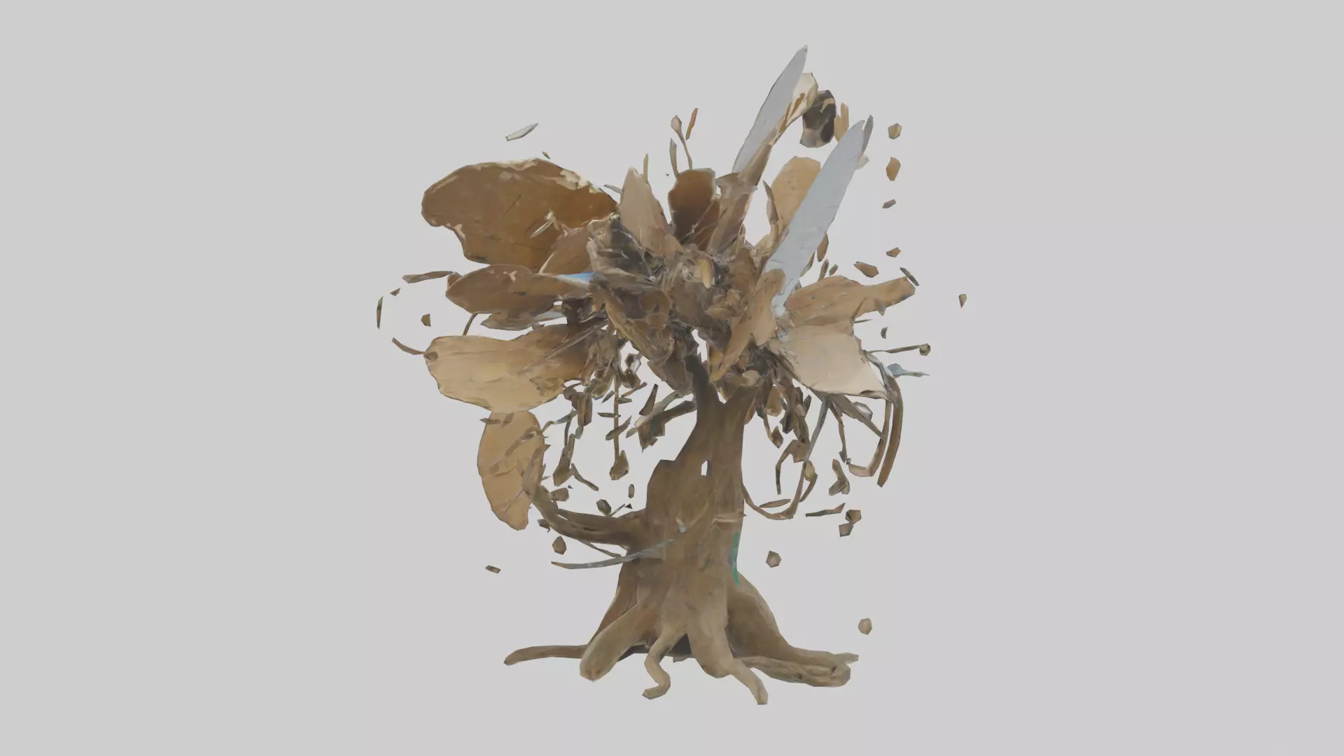 Recycled Materials Sculpture model Low-poly 3D model_0