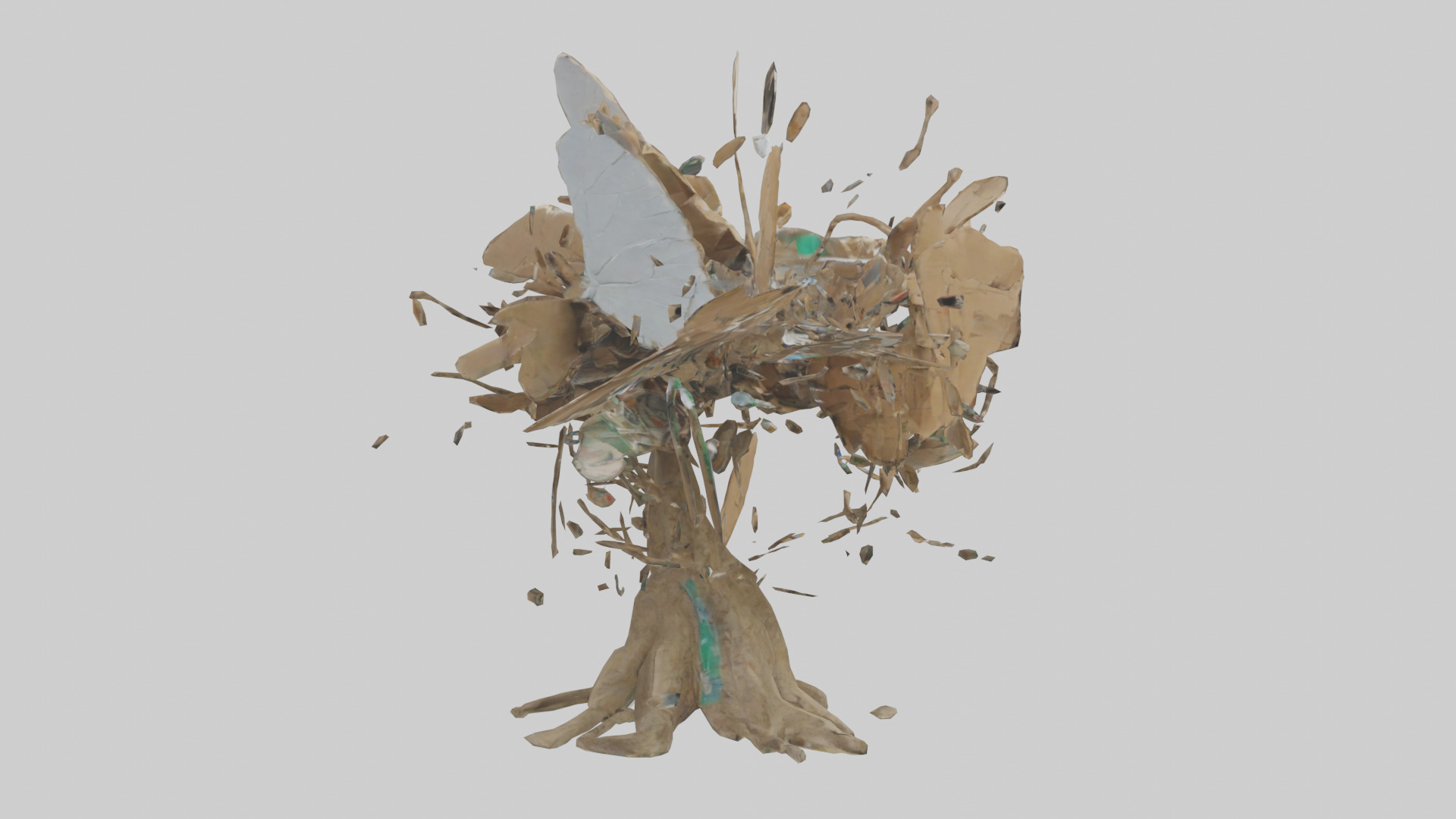 Recycled Materials Sculpture model Low-poly 3D model_13