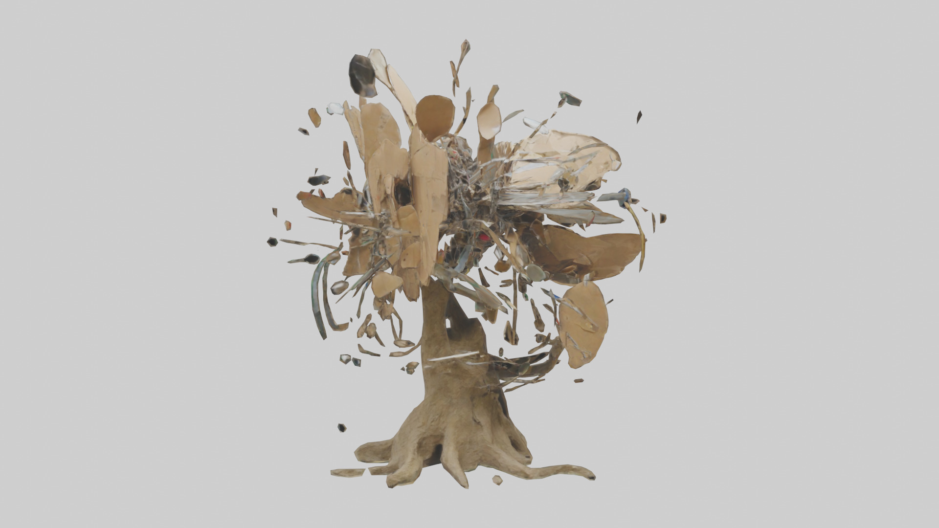 Recycled Materials Sculpture model Low-poly 3D model_9