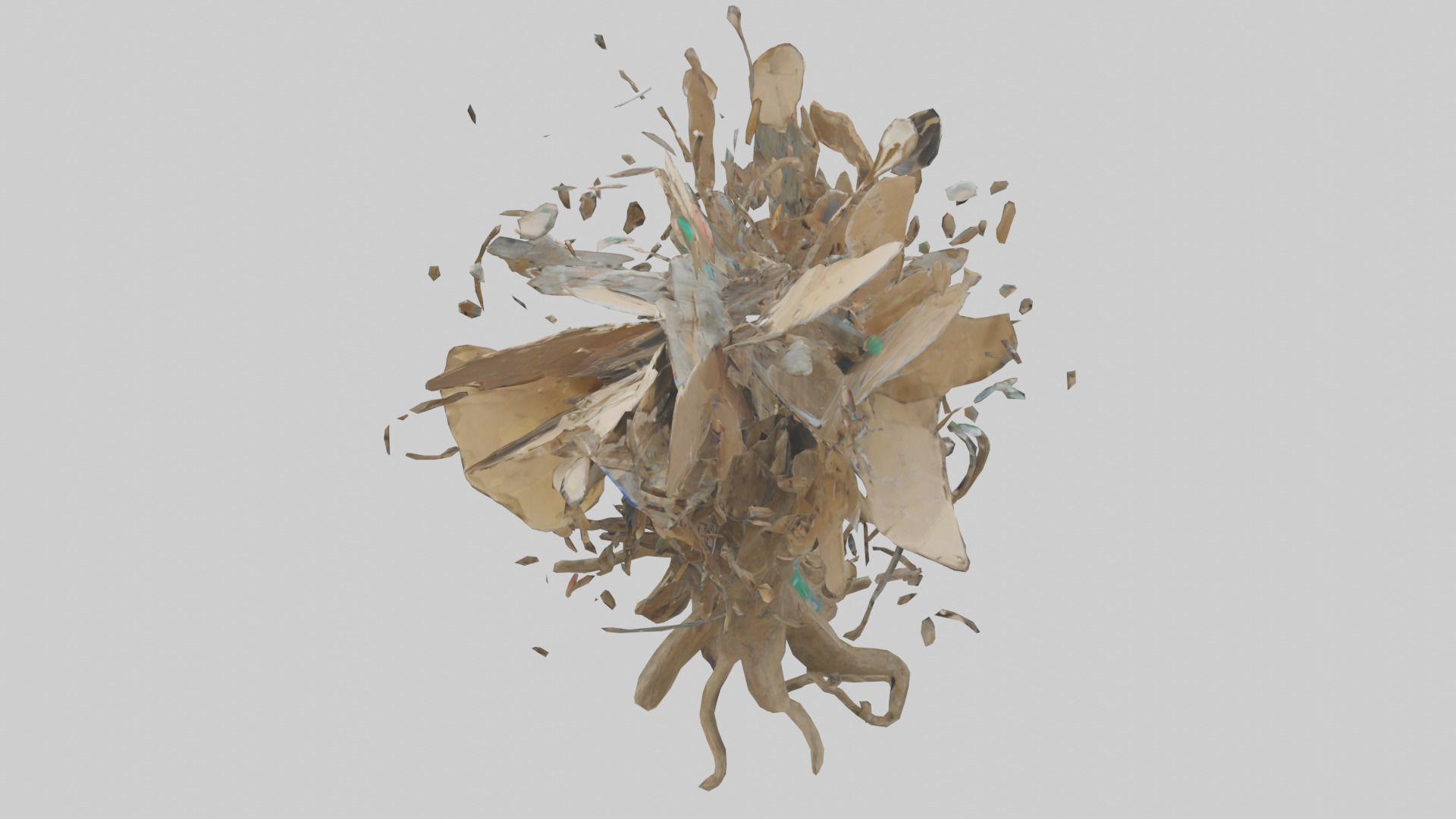 Recycled Materials Sculpture model Low-poly 3D model_15