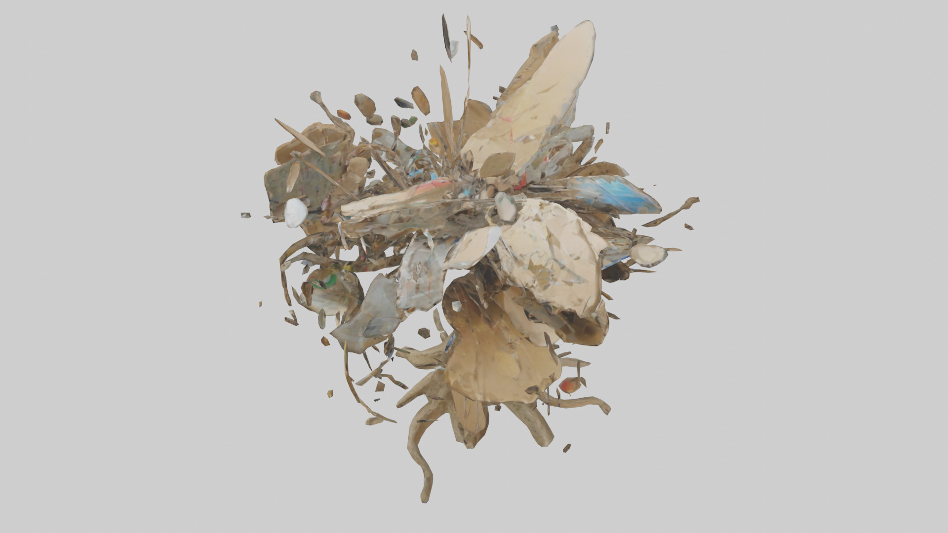 Recycled Materials Sculpture model Low-poly 3D model_17