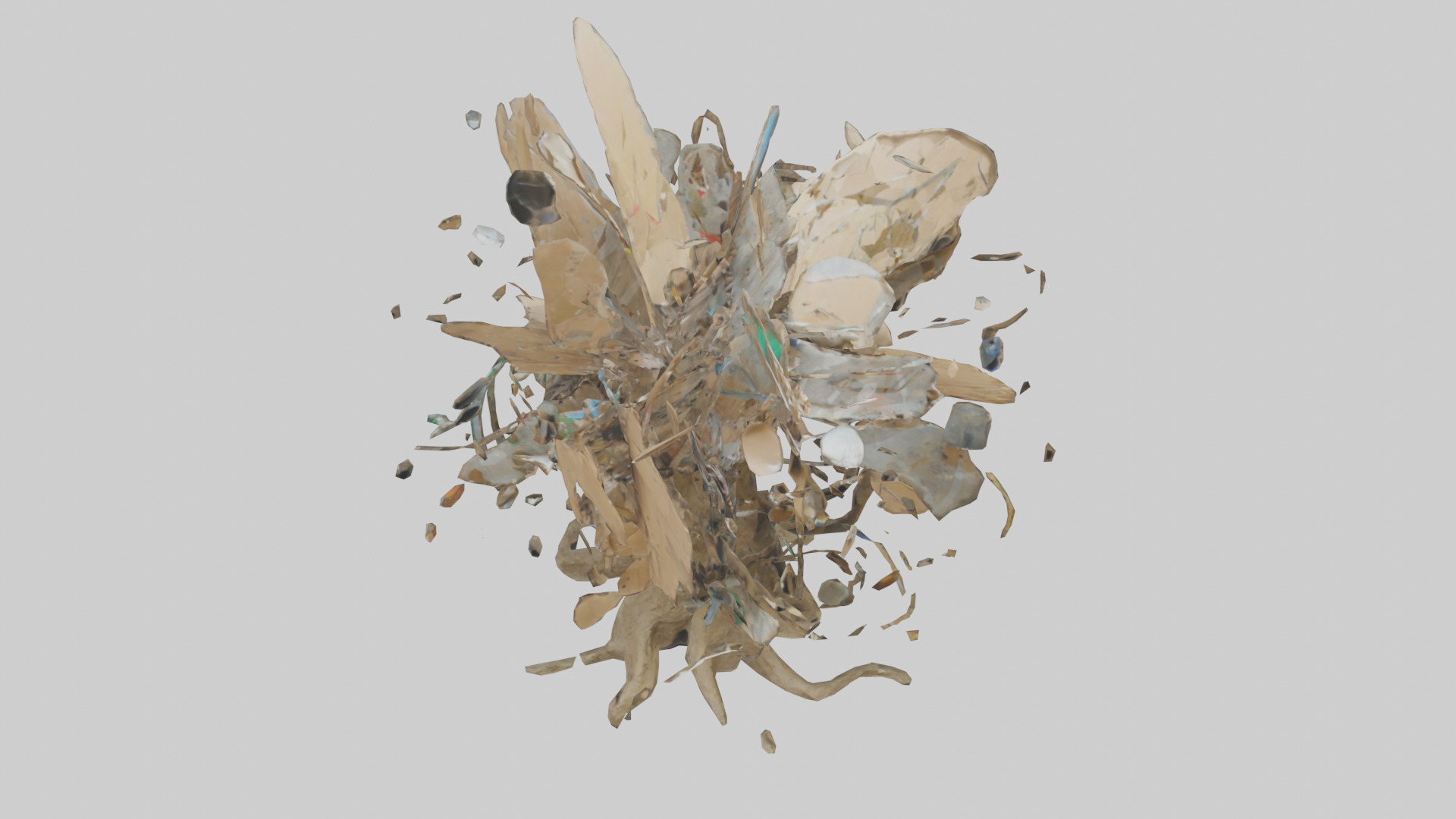 Recycled Materials Sculpture model Low-poly 3D model_16