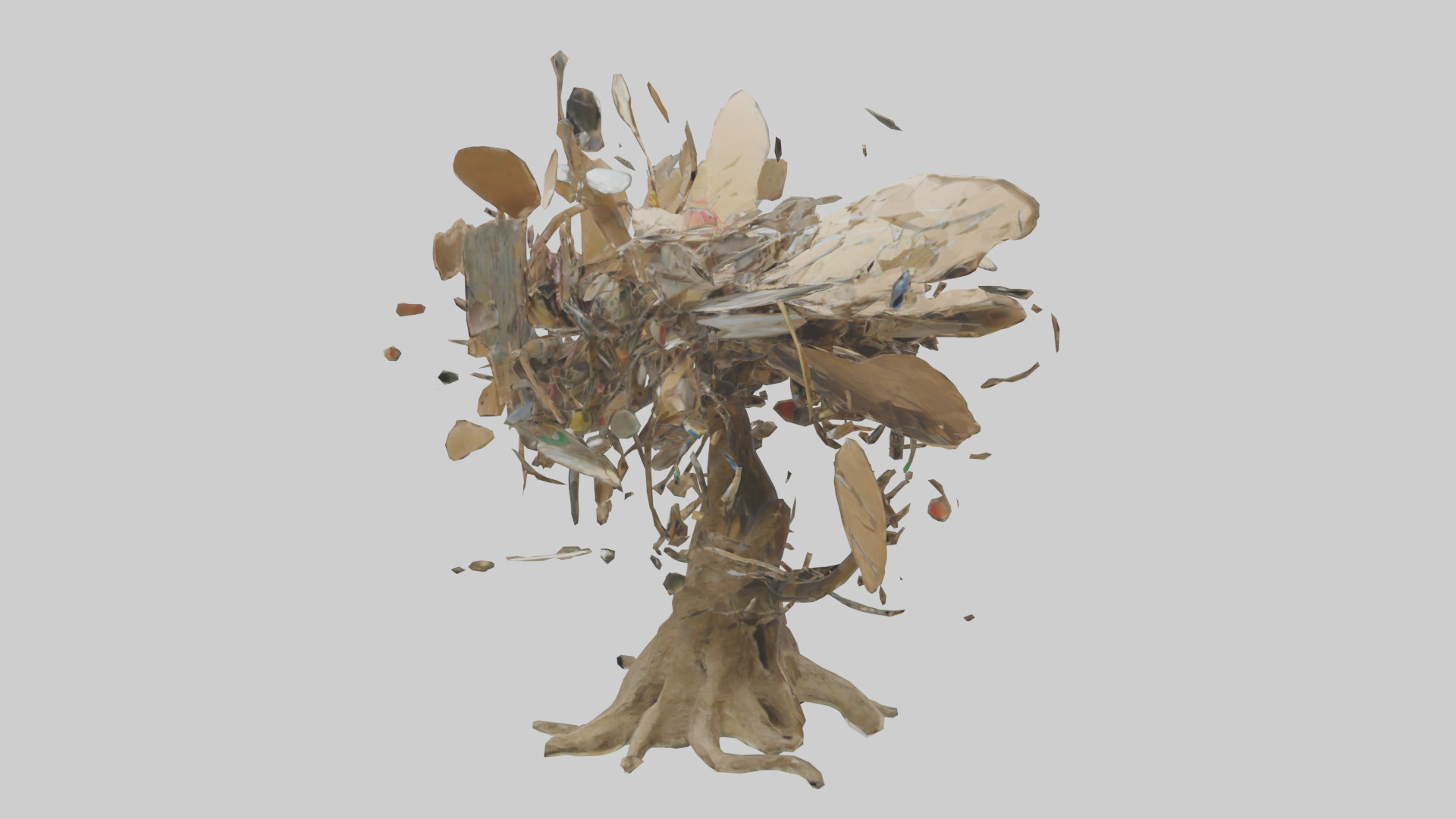 Recycled Materials Sculpture model Low-poly 3D model_8