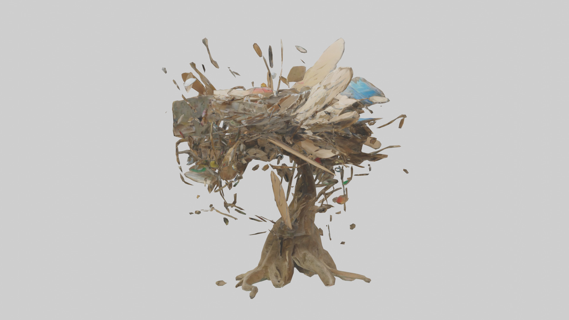 Recycled Materials Sculpture model Low-poly 3D model_12