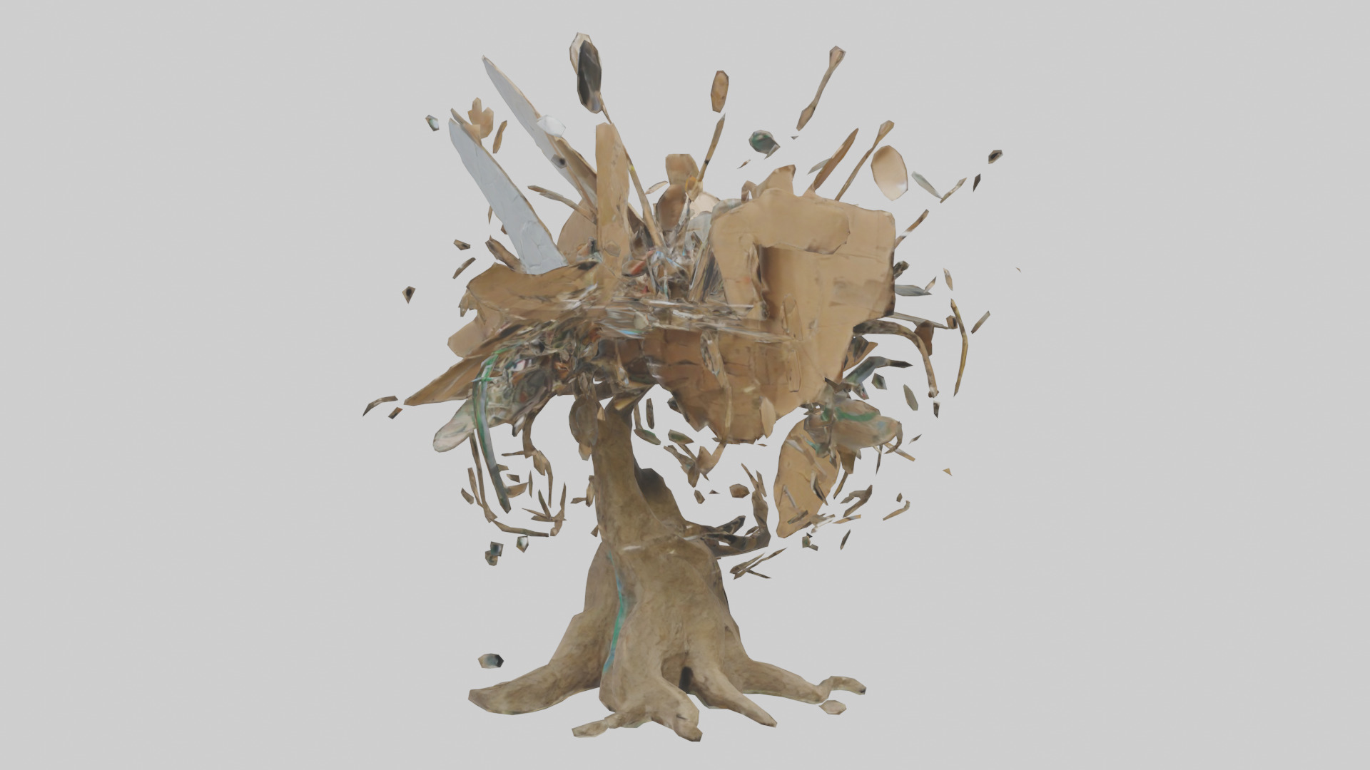 Recycled Materials Sculpture model Low-poly 3D model_7