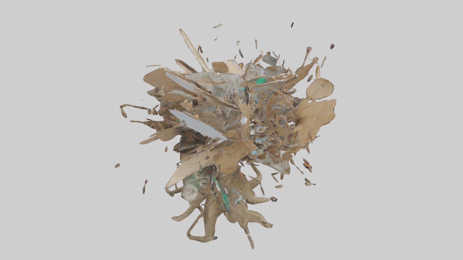 Recycled Materials Sculpture model Low-poly 3D model_18