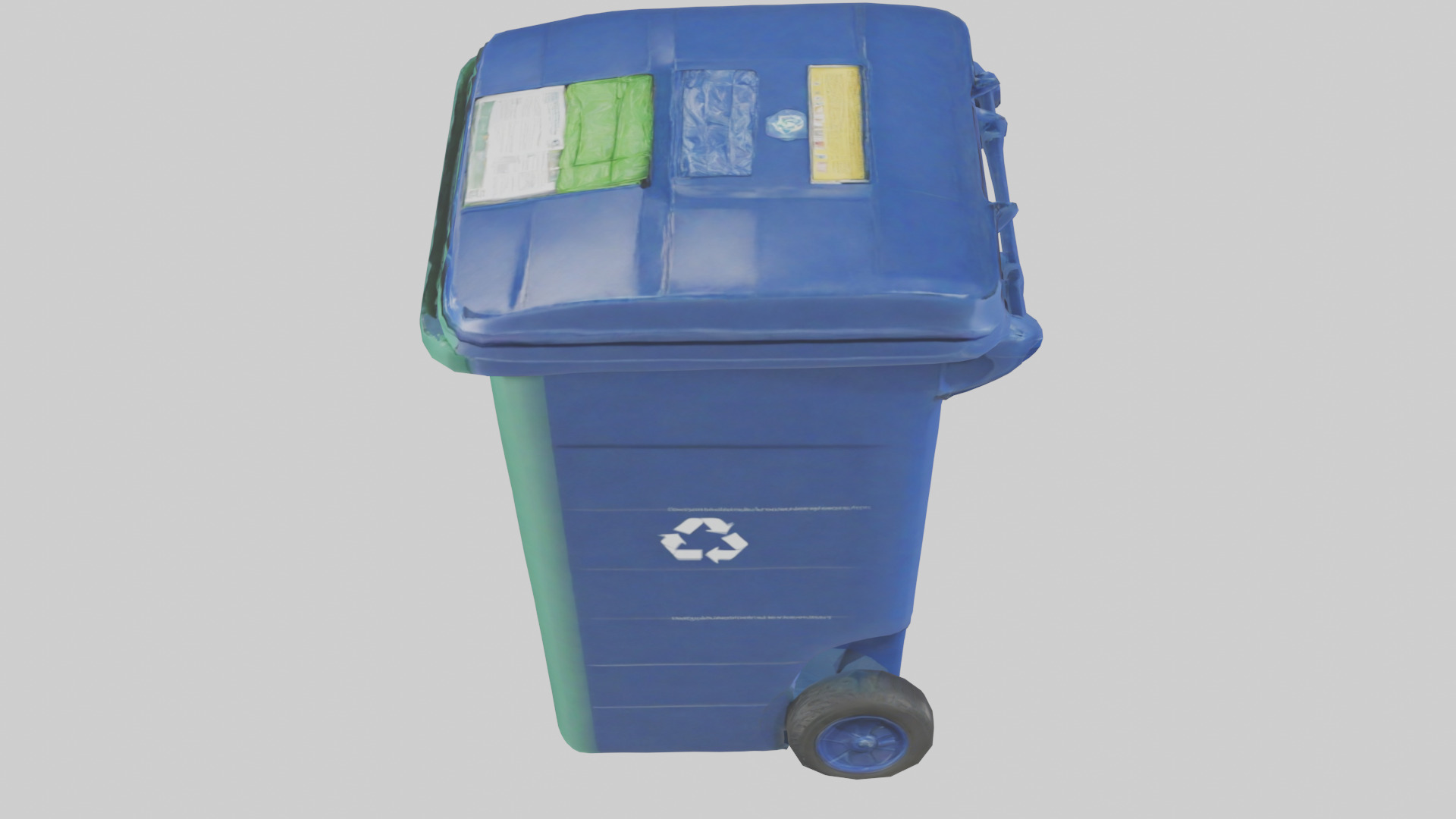 Recycling bin model Low-poly 3D model_17
