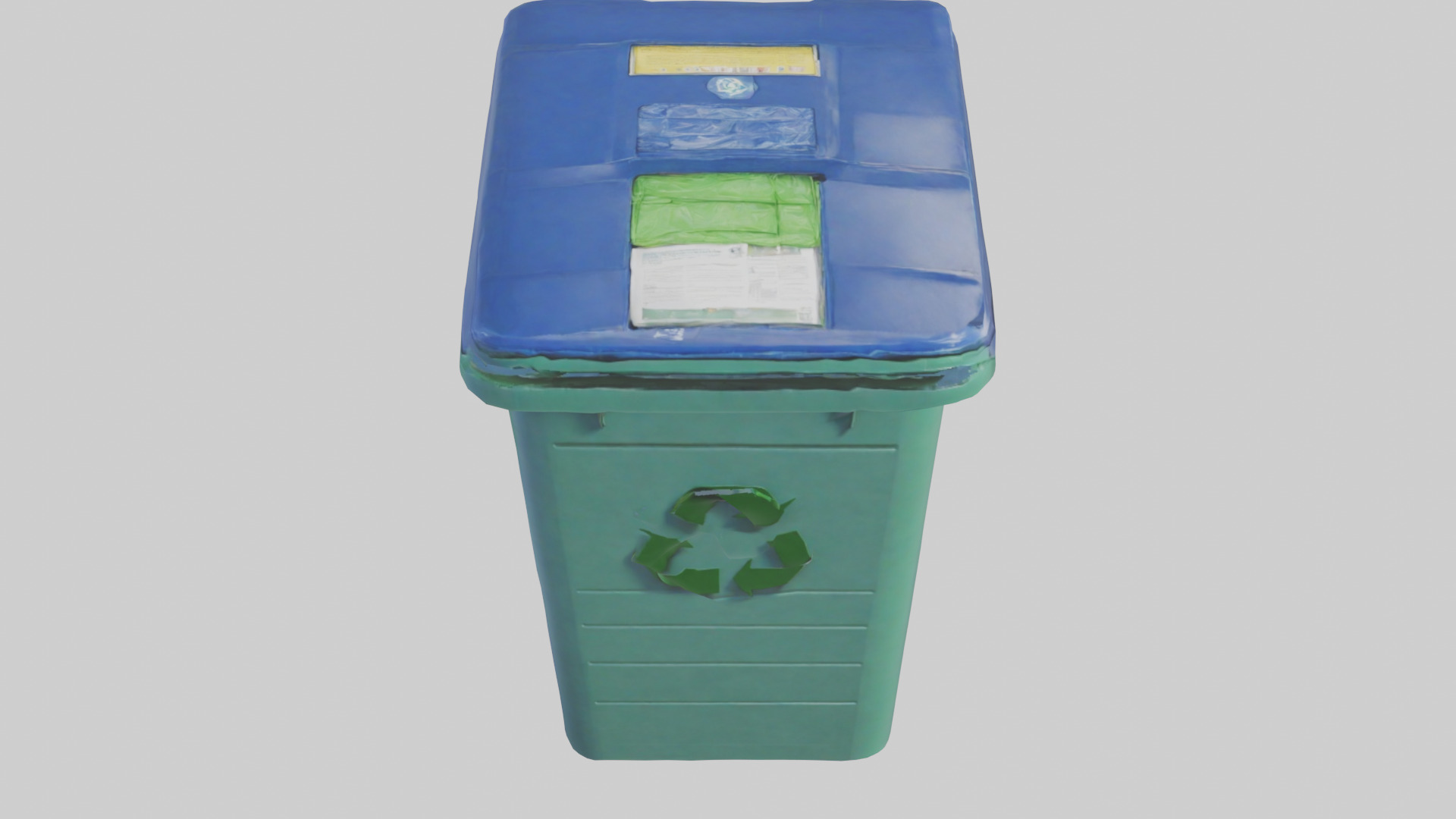 Recycling bin model Low-poly 3D model_16