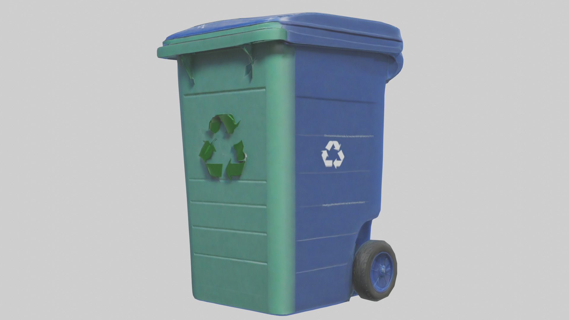 Recycling bin model Low-poly 3D model_10