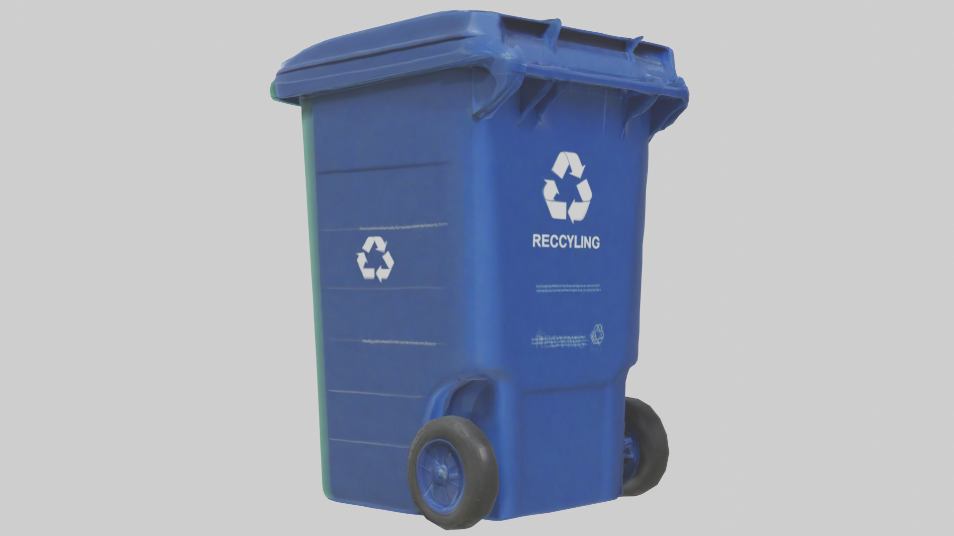 Recycling bin model Low-poly 3D model_1