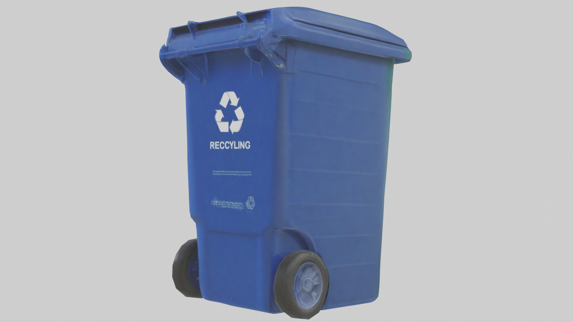 Recycling bin model Low-poly 3D model_2