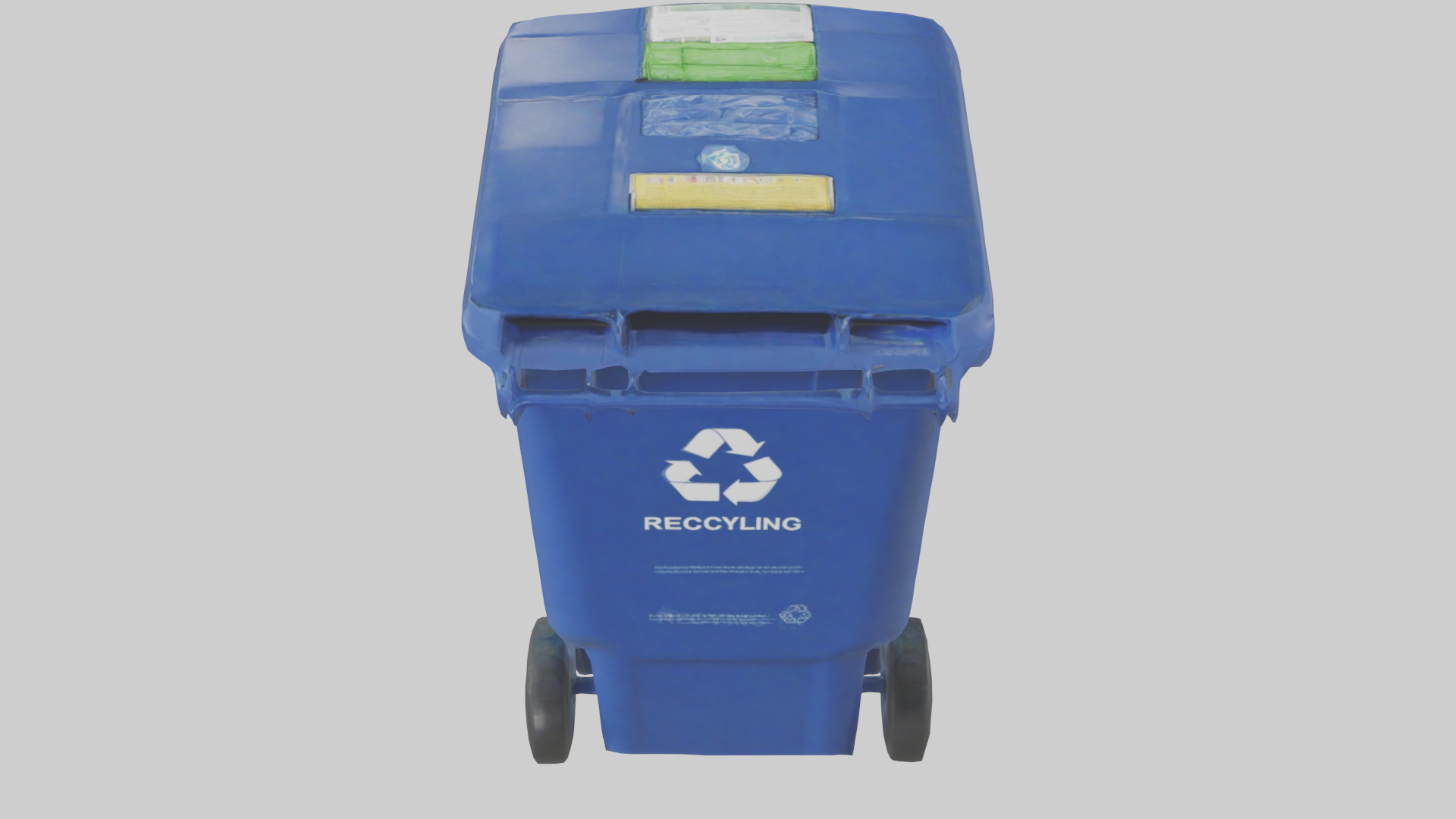 Recycling bin model Low-poly 3D model_15