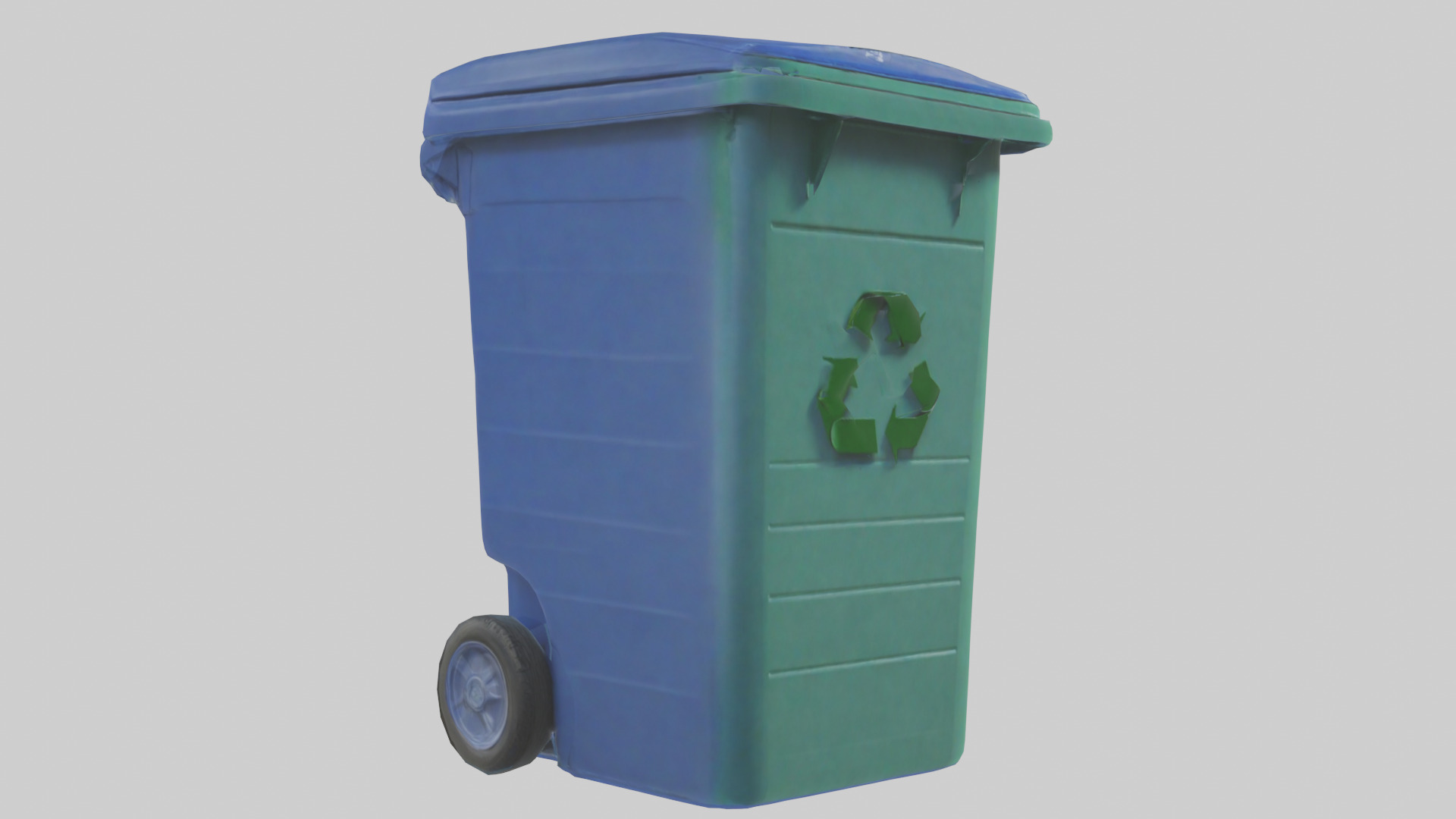 Recycling bin model Low-poly 3D model_7