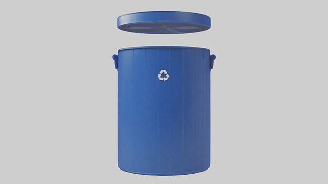 Recycling Bin model 2 Low-poly 3D model