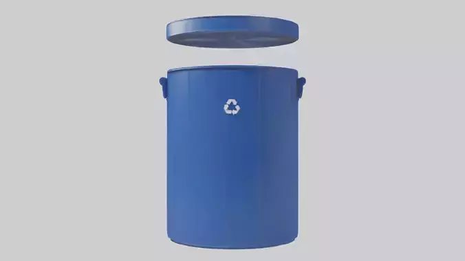 Recycling Bin model 2 Low-poly 3D model