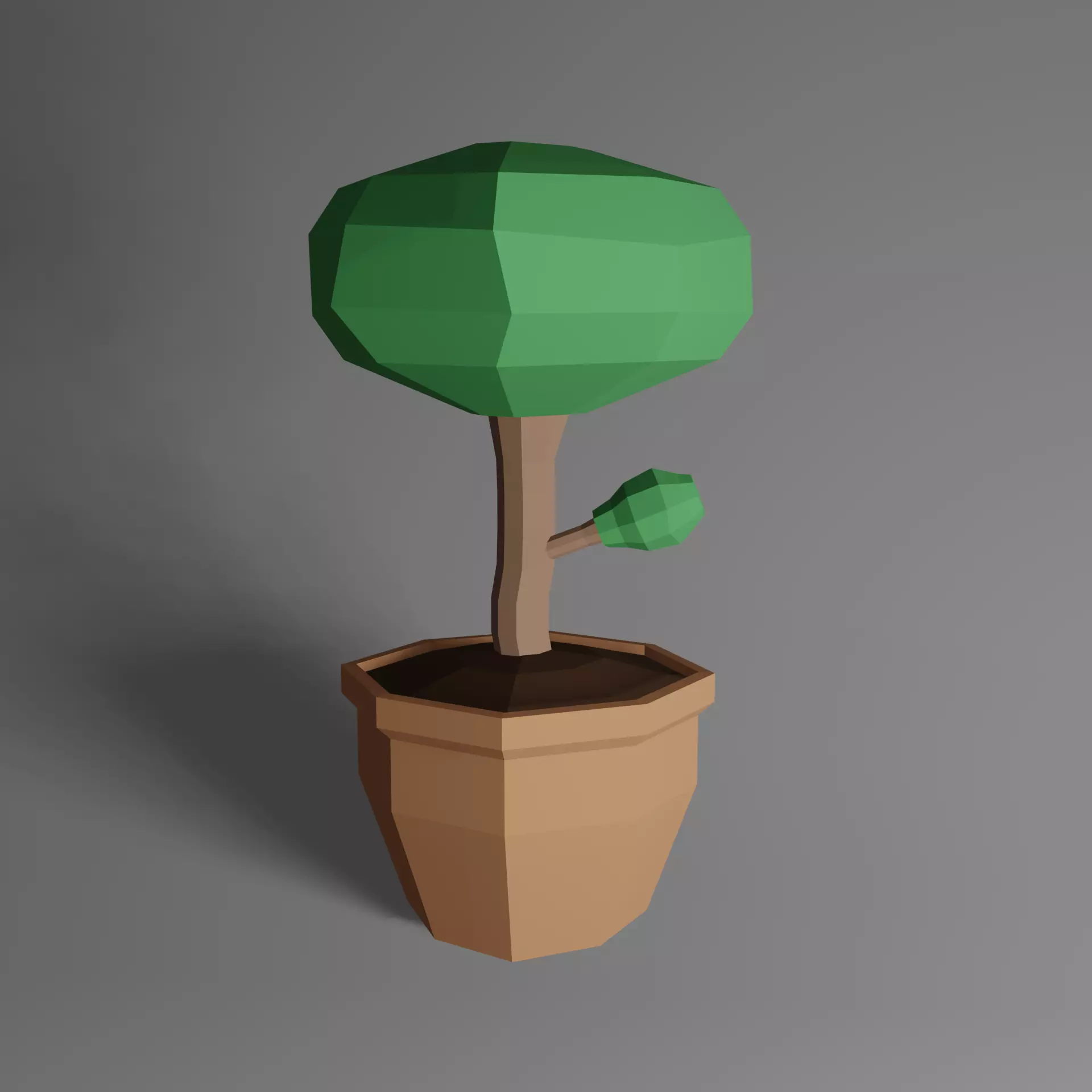 Low Poly Potted Tree Low-poly 3D model_0