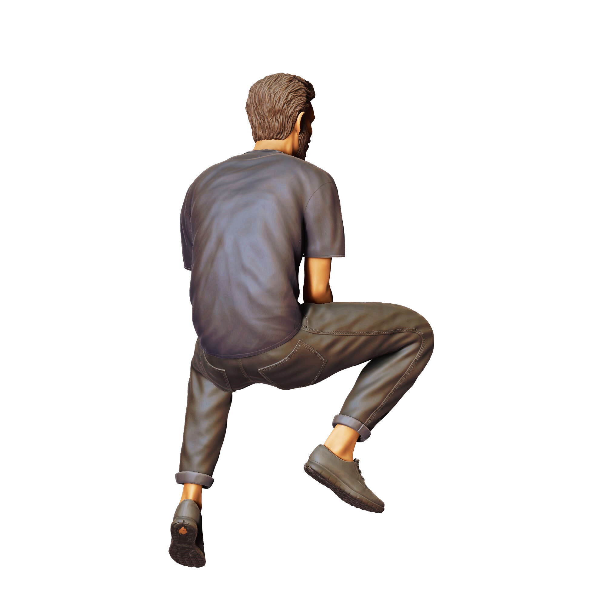 N1 a man sitting on a car 3D print model_13