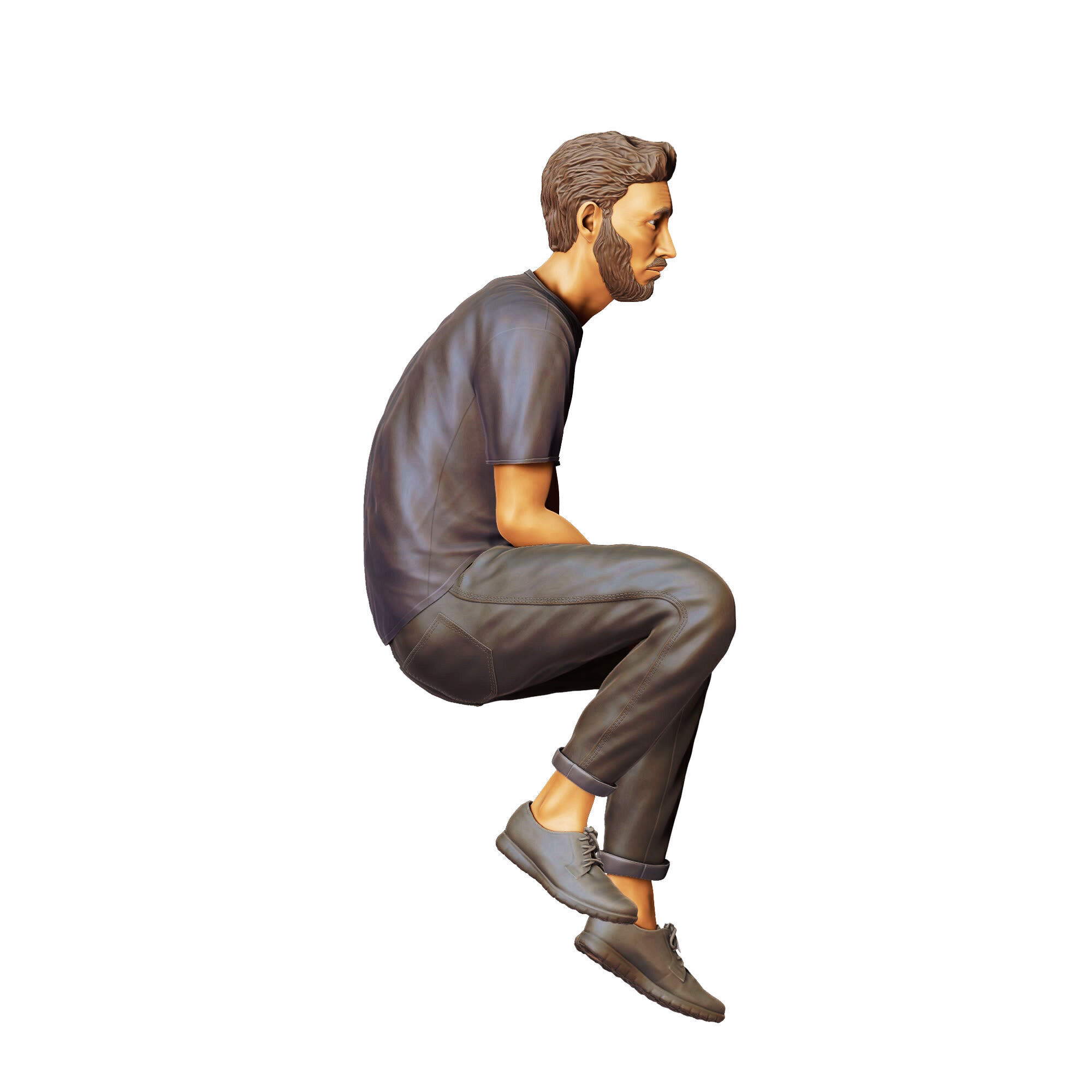 N1 a man sitting on a car 3D print model_8