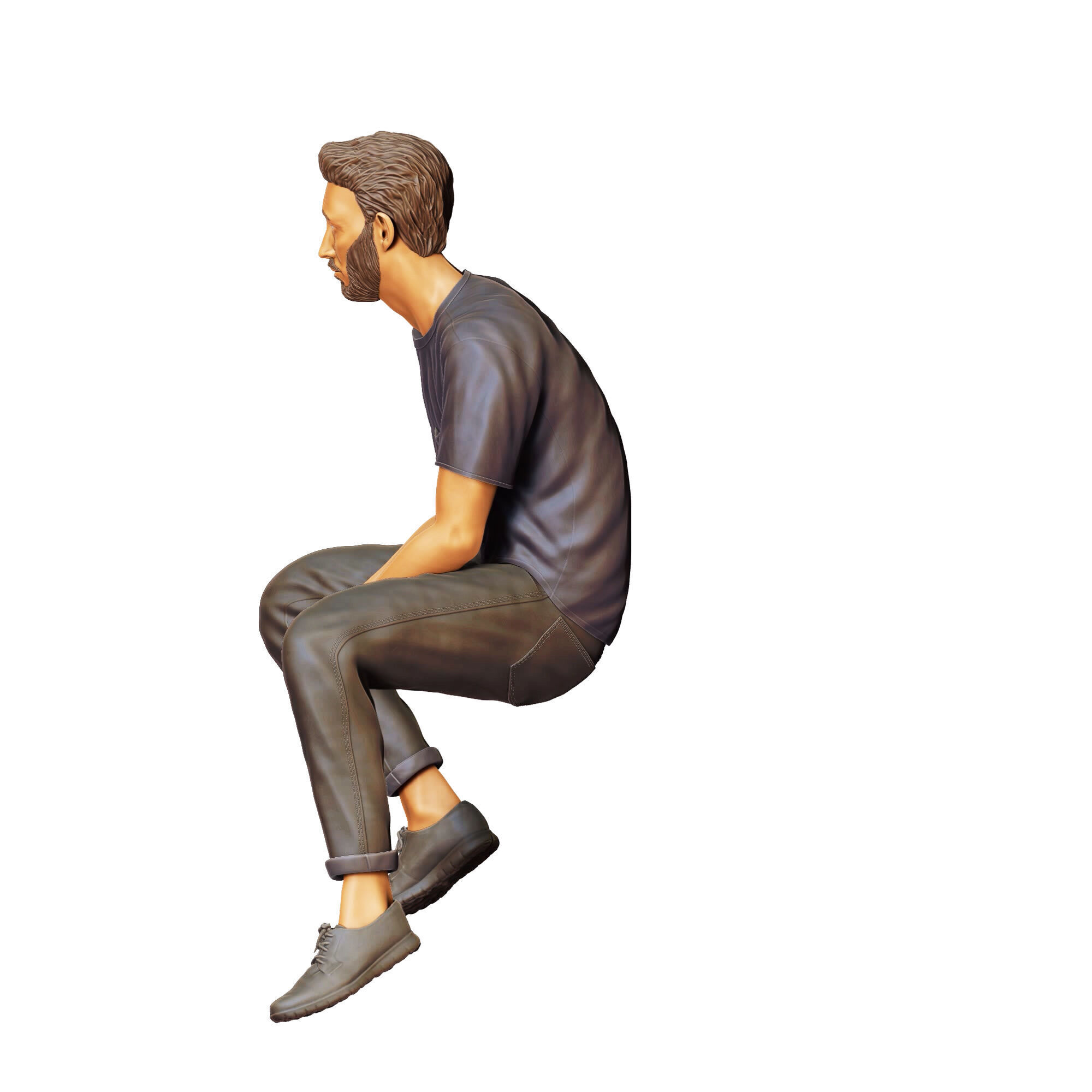 N1 a man sitting on a car 3D print model_23