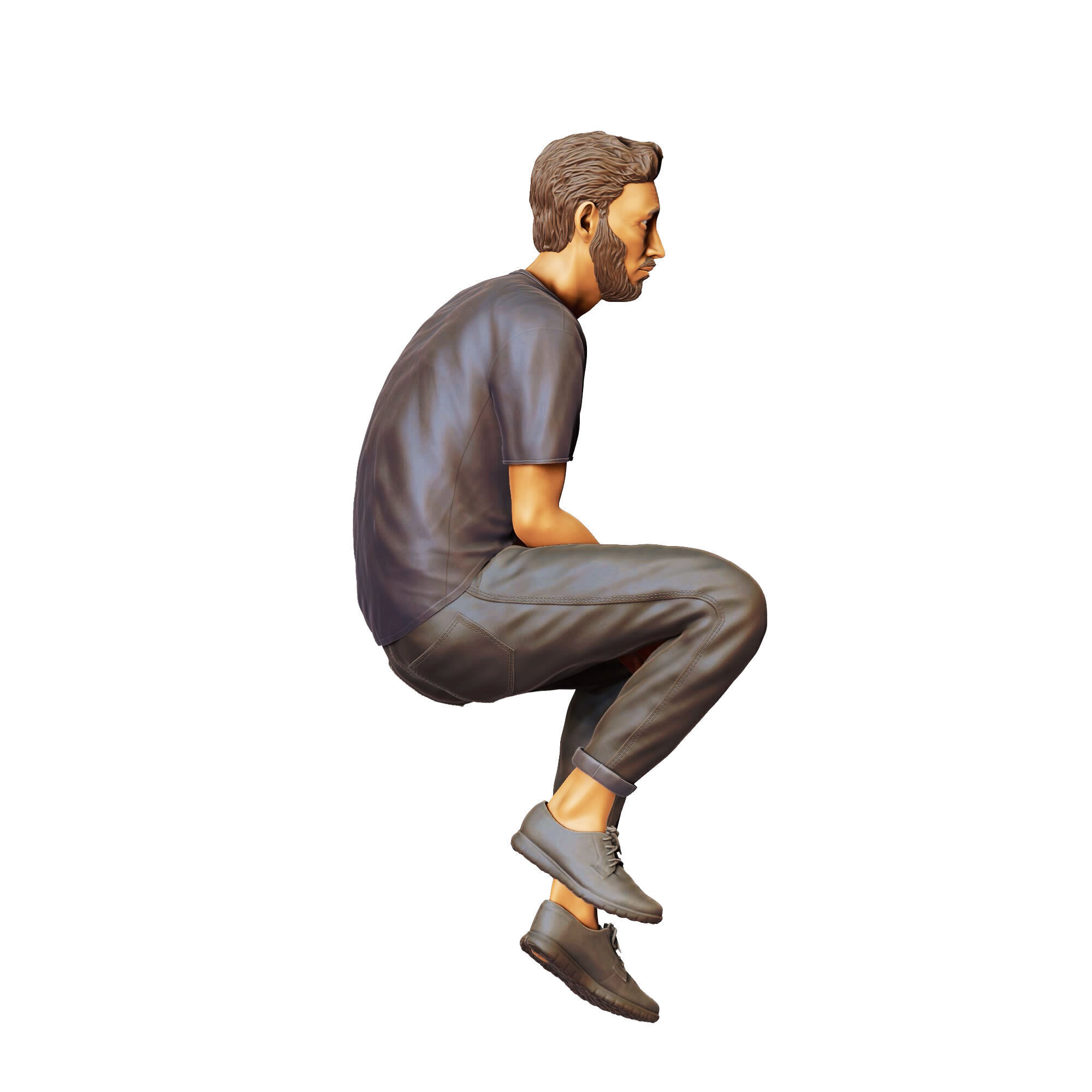 N1 a man sitting on a car 3D print model_9