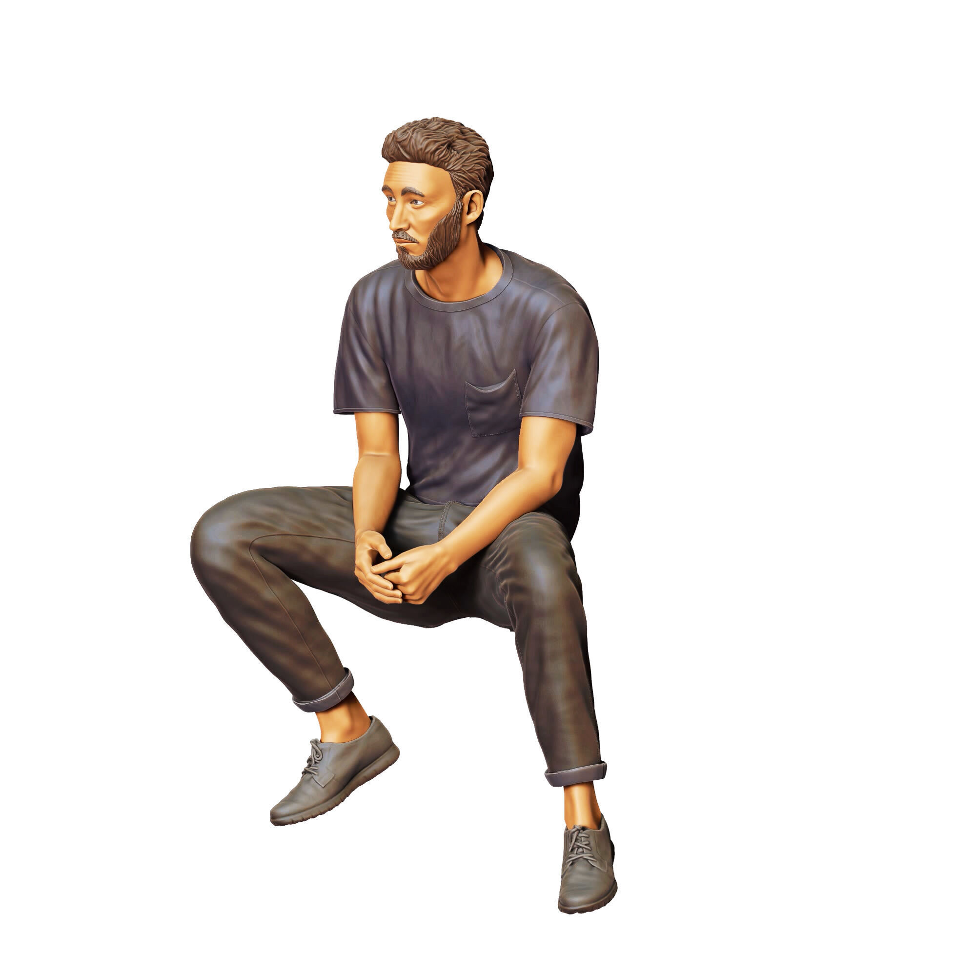 N1 a man sitting on a car 3D print model_28