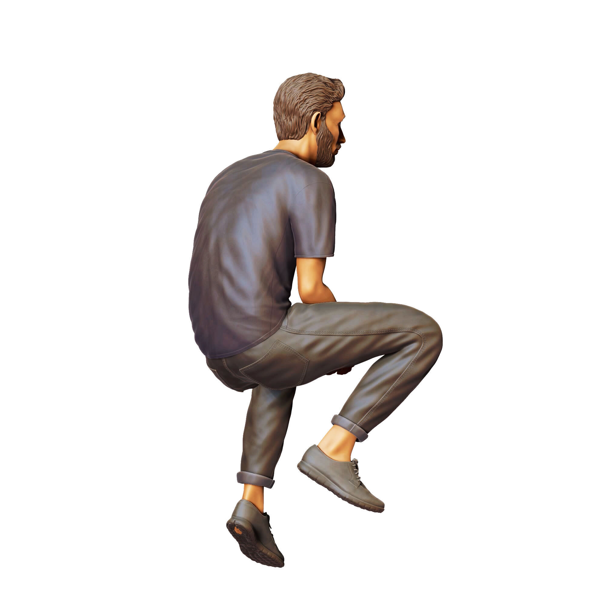 N1 a man sitting on a car 3D print model_11