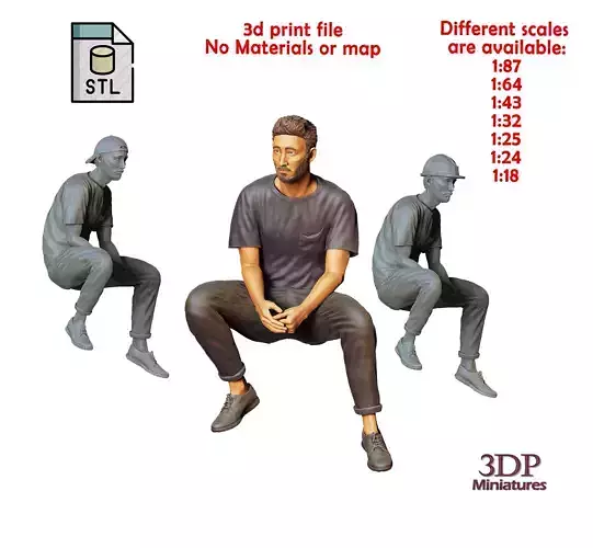 N1 a man sitting on a car 3D print model