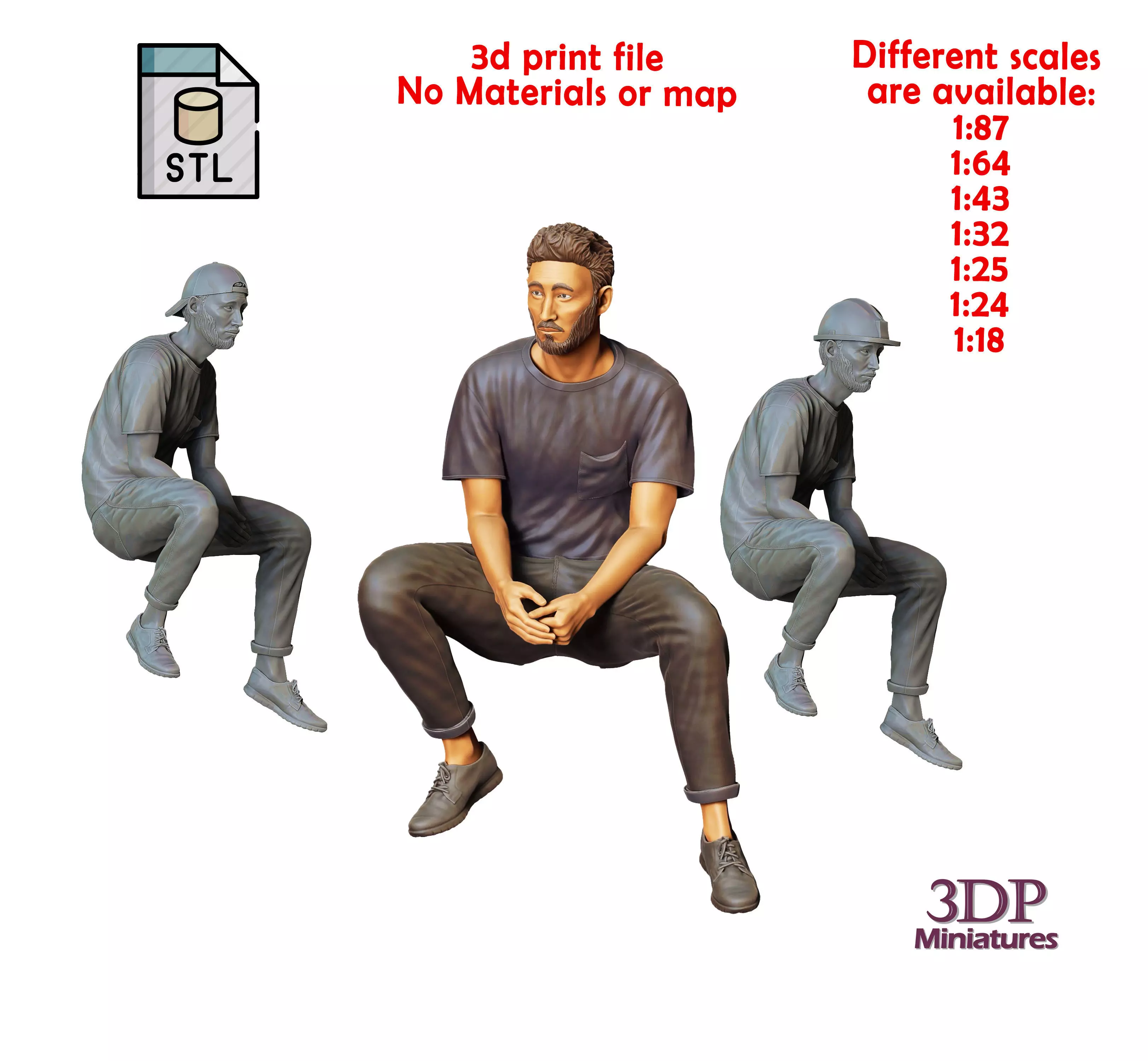 N1 a man sitting on a car 3D print model_0