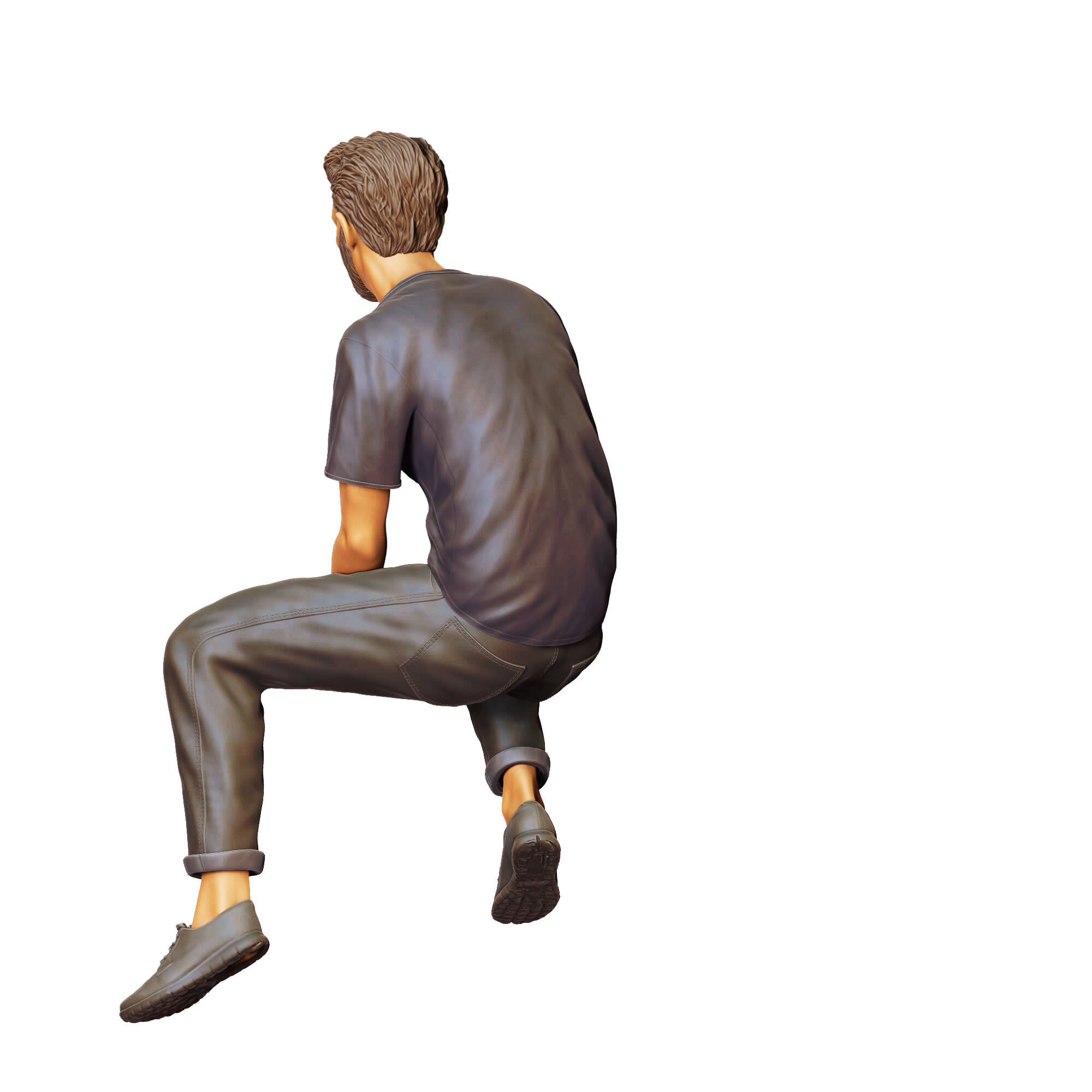 N1 a man sitting on a car 3D print model_19