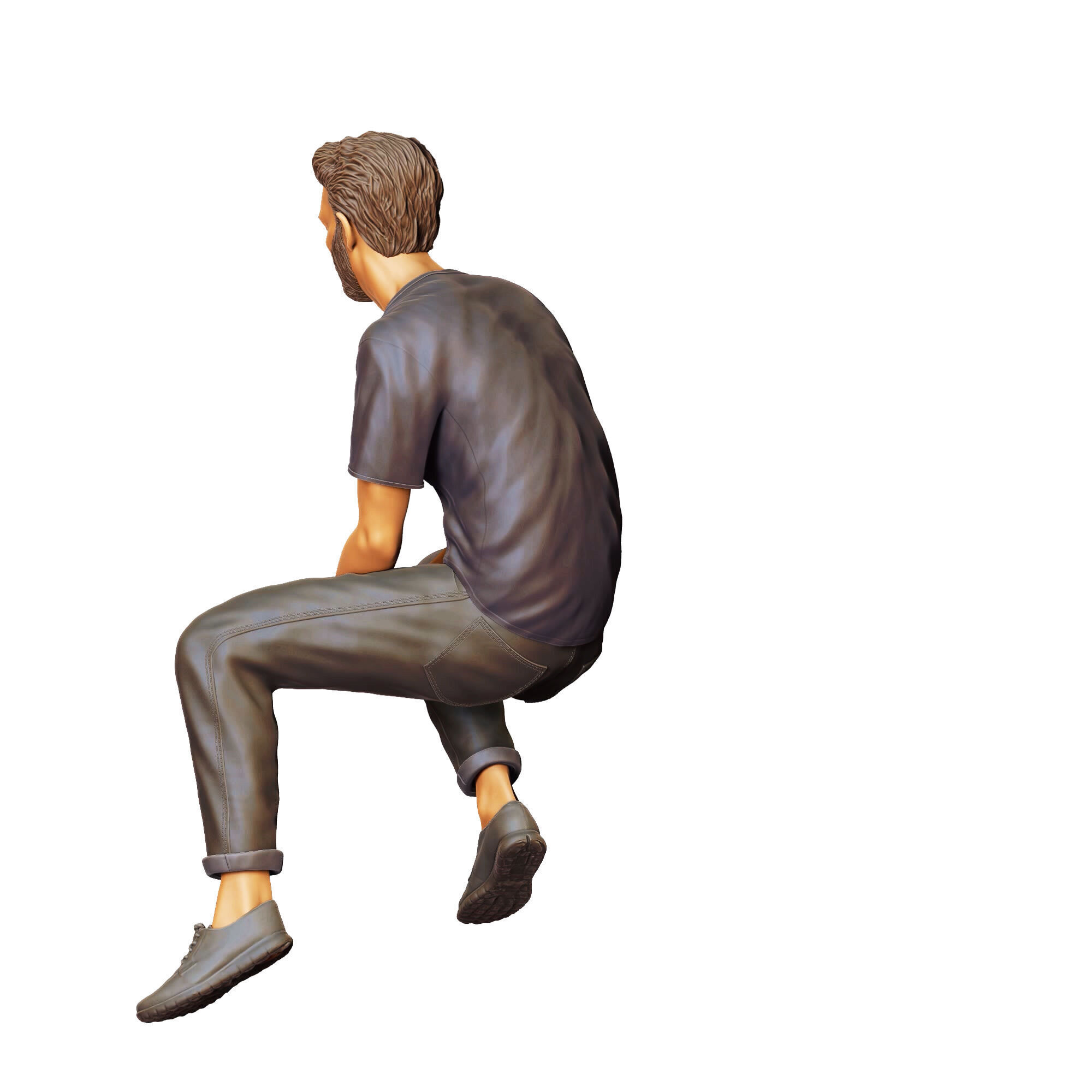 N1 a man sitting on a car 3D print model_20