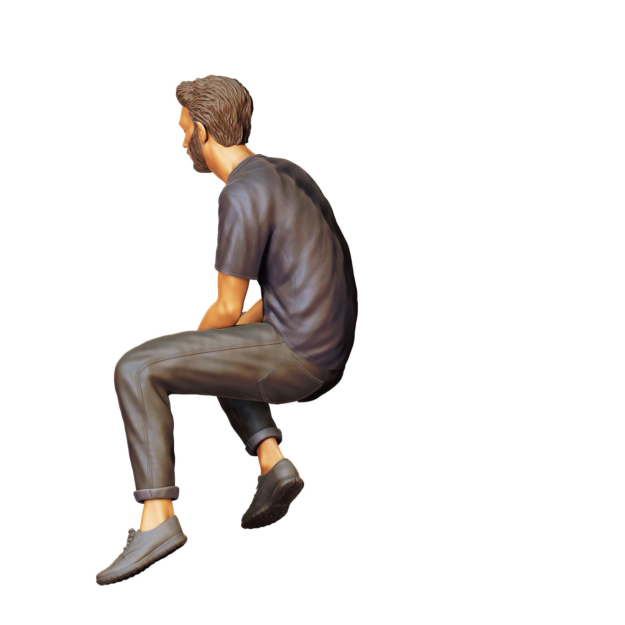 N1 a man sitting on a car 3D print model_21