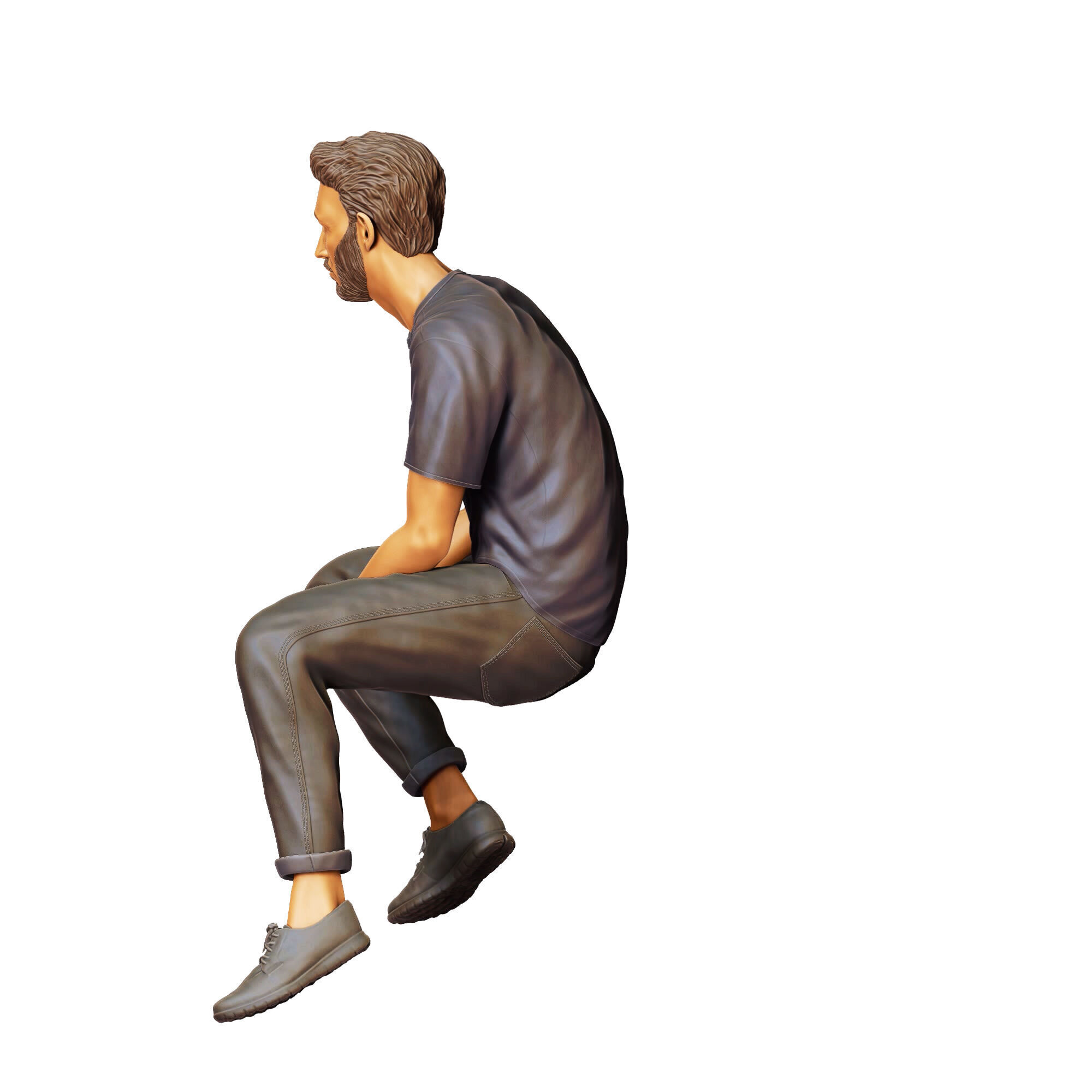 N1 a man sitting on a car 3D print model_22