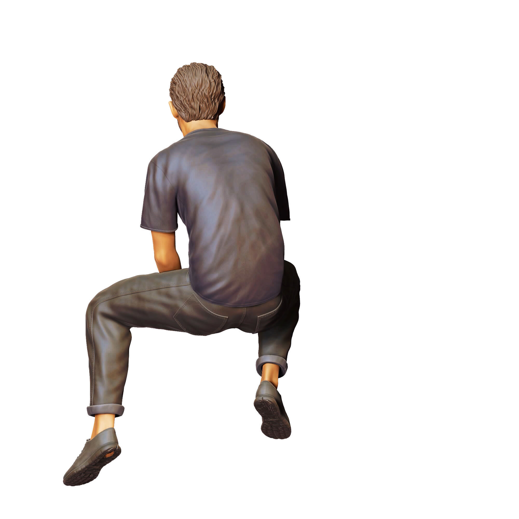 N1 a man sitting on a car 3D print model_17