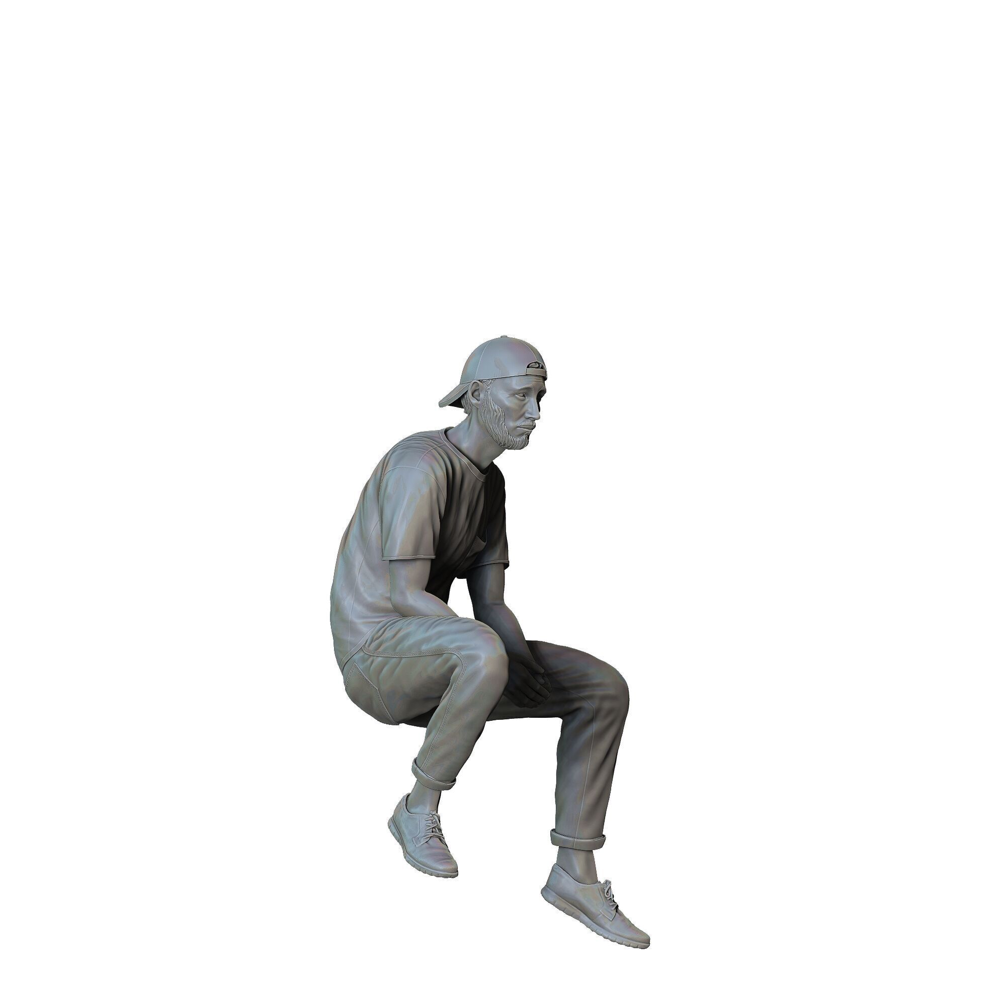 N1 a man sitting on a car 3D print model_30