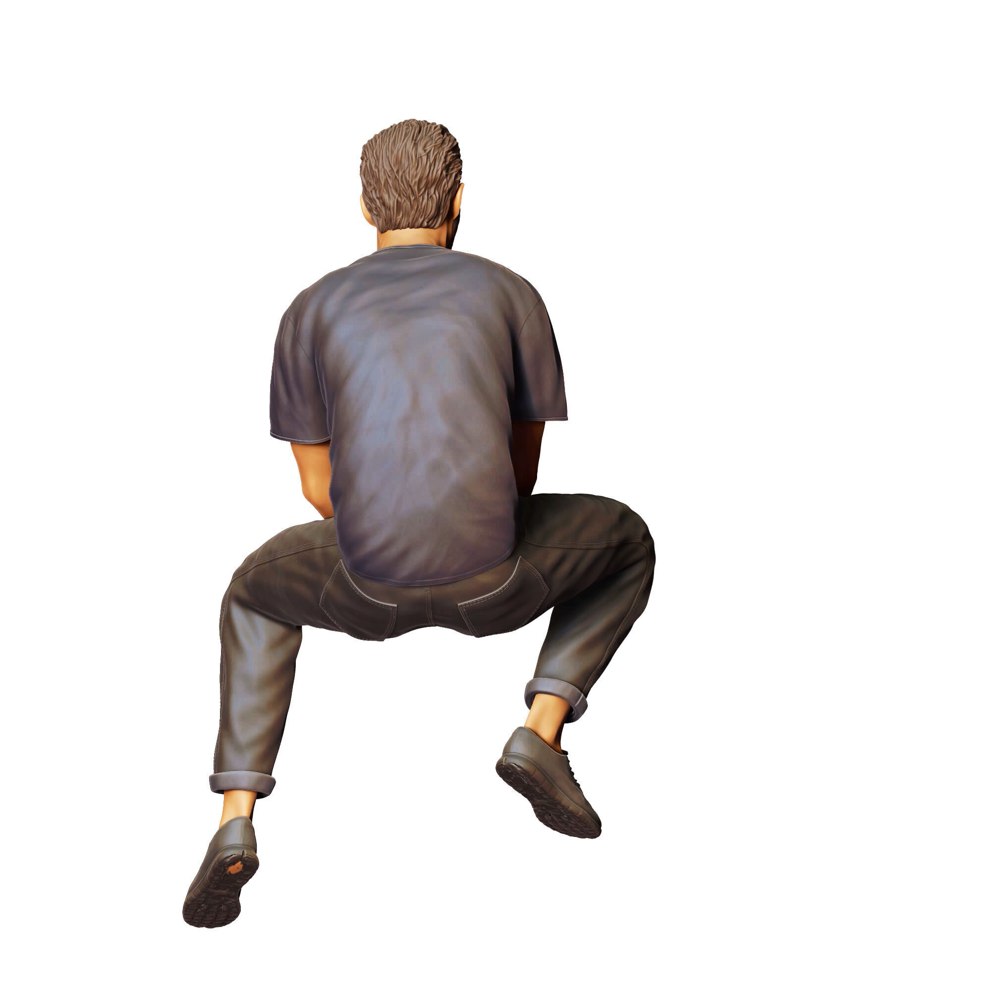 N1 a man sitting on a car 3D print model_15