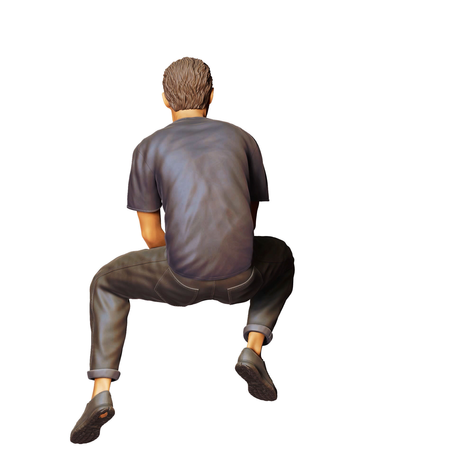 N1 a man sitting on a car 3D print model_16