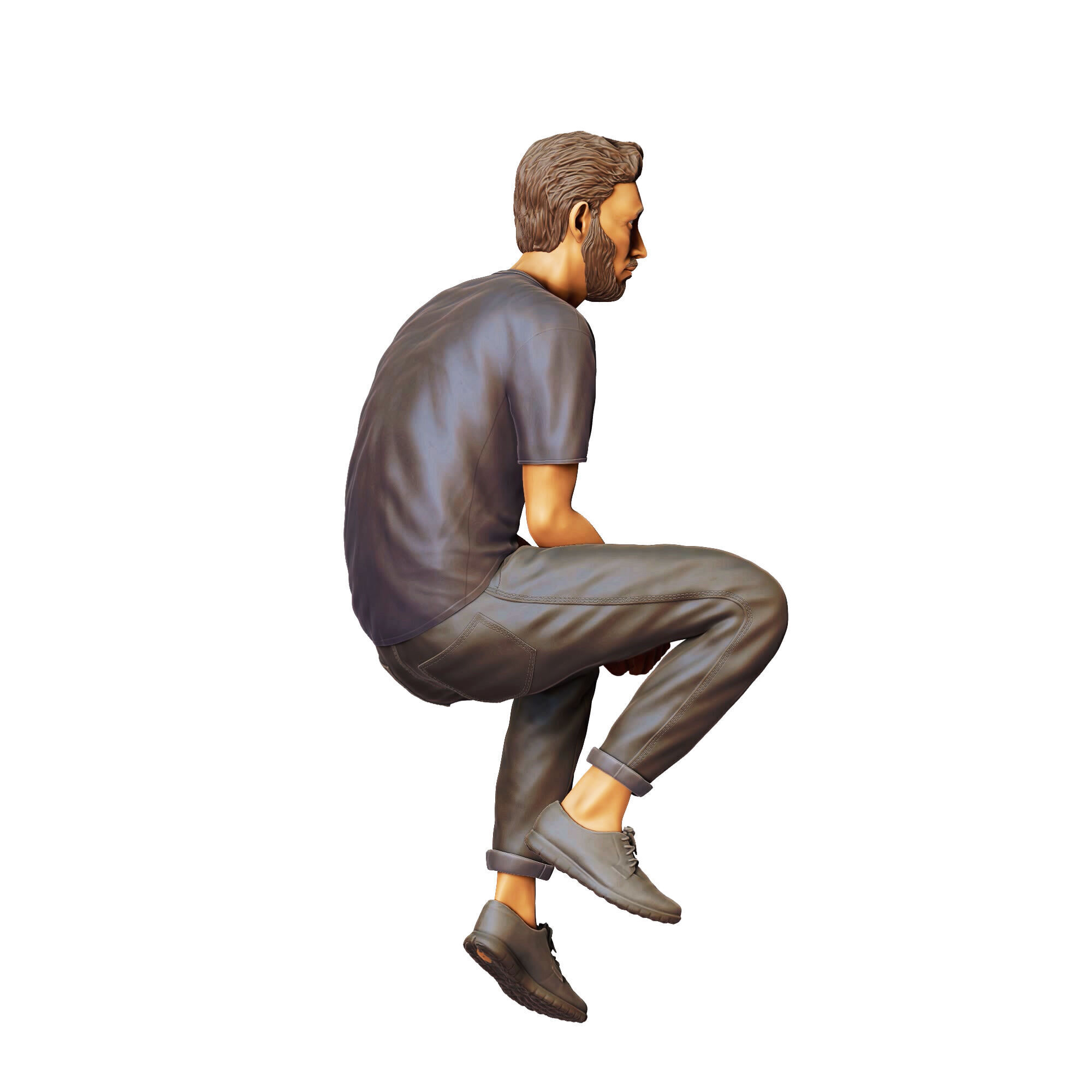 N1 a man sitting on a car 3D print model_10