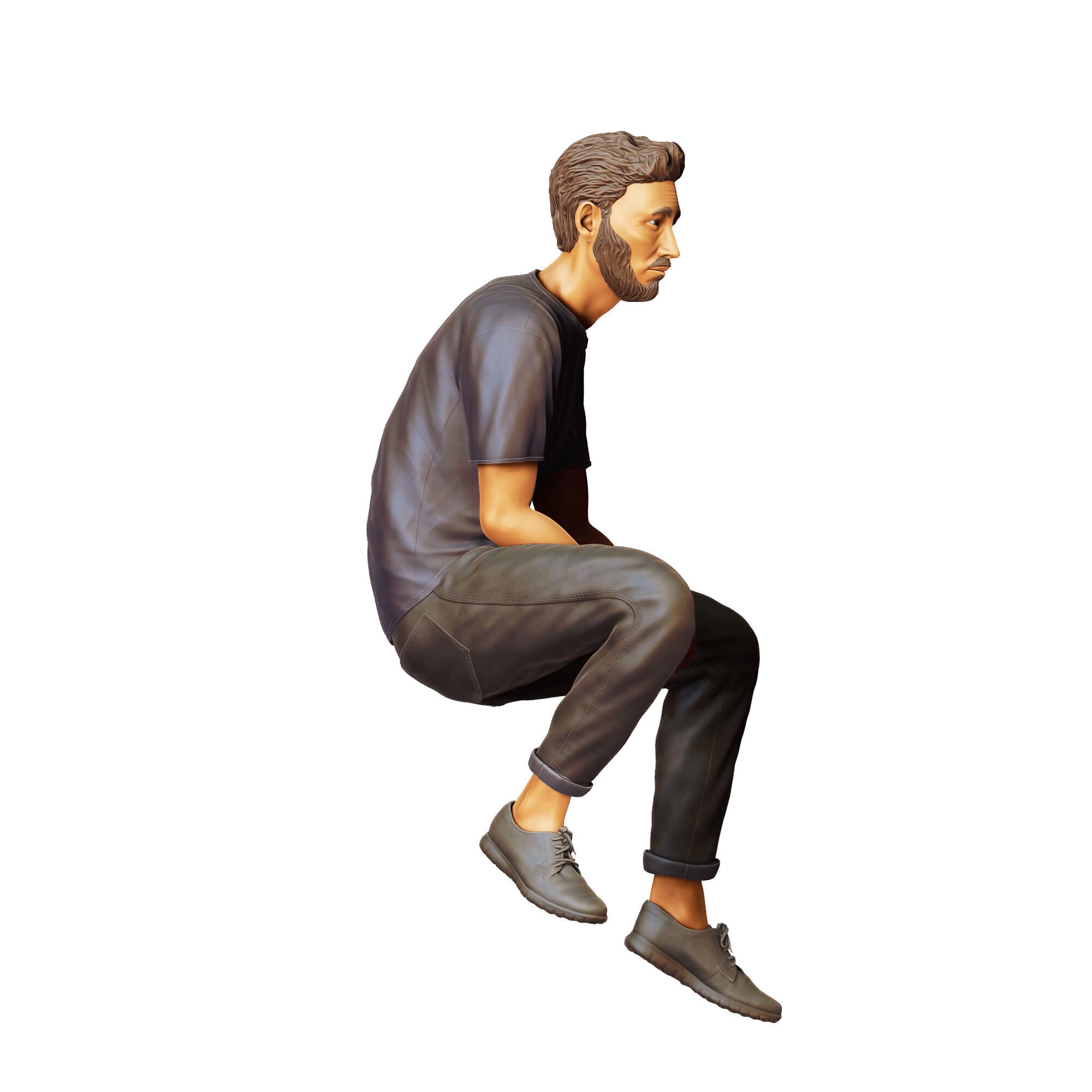 N1 a man sitting on a car 3D print model_7