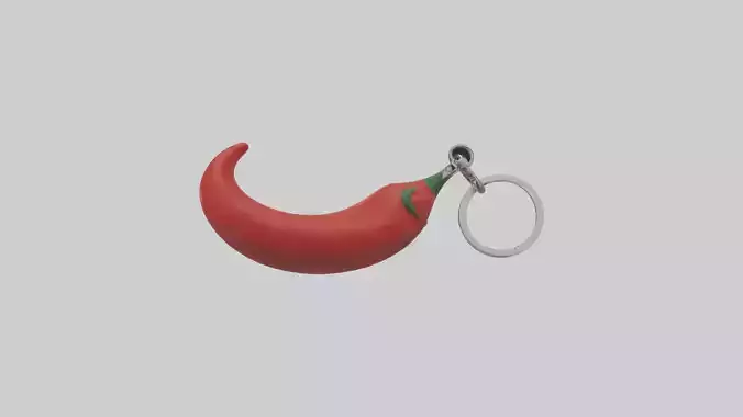 Red chili keychain model Low-poly 3D model