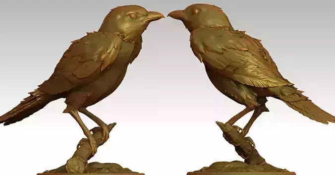 3D Magpie Statue 3D print model
