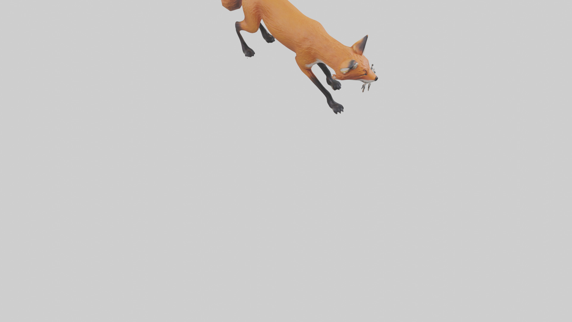 Red Fox stalking model Low-poly 3D model_8