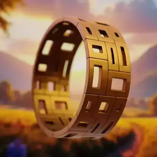 Square Grid Tech Ring - Futuristic Modular Jewelry Design 36