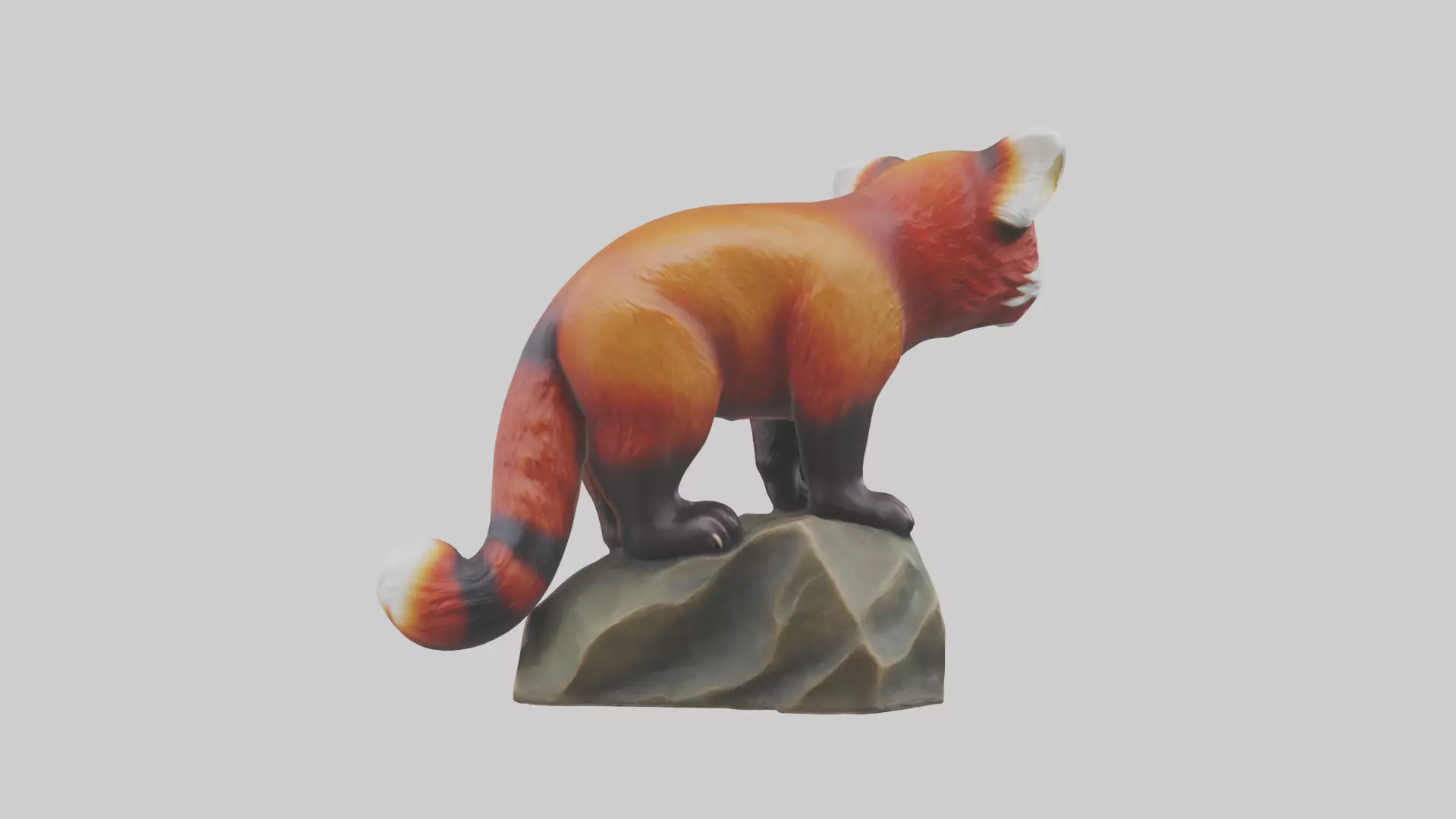 Red Panda statue model Low-poly 3D model_0